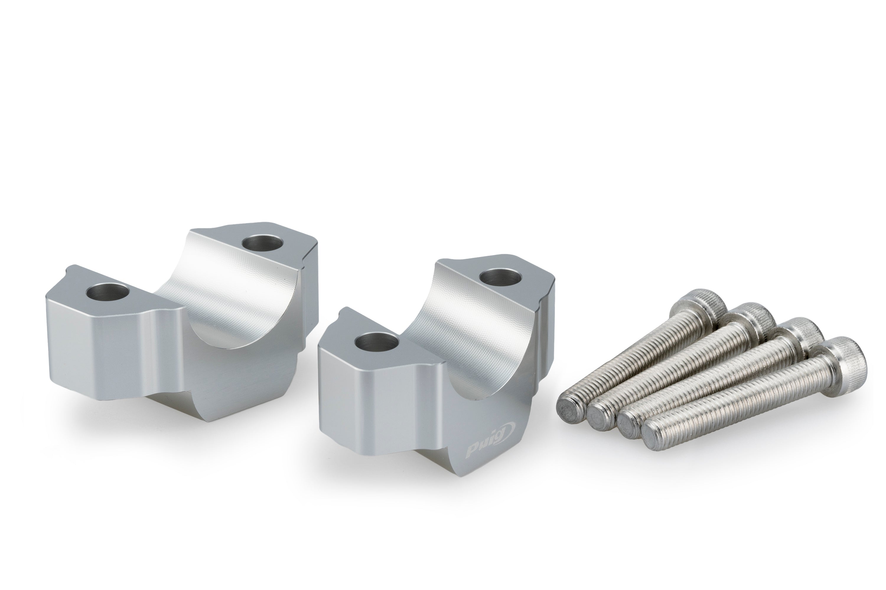 Puig Handlebar Risers - 25mm Rise | Silver | Yamaha MT-09/SP 2024>Current - Pyramid Motorcycle Accessories