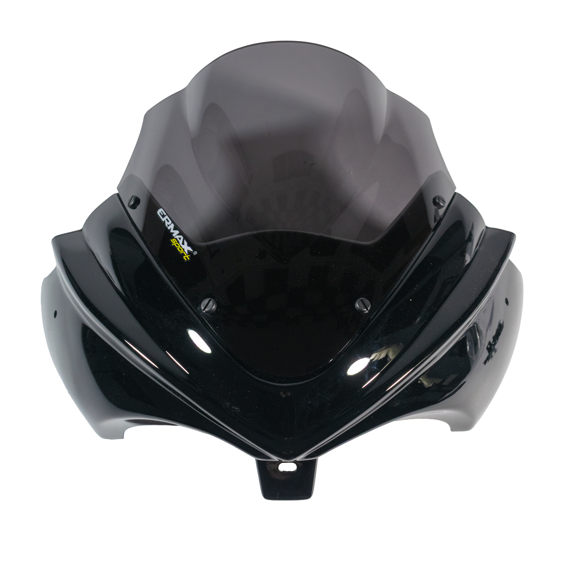 Ermax Nose Fairing | Jet Black with Dark Smoke Screen | Triumph Speed Triple 1050 2005>2007 - Pyramid Motorcycle Accessories