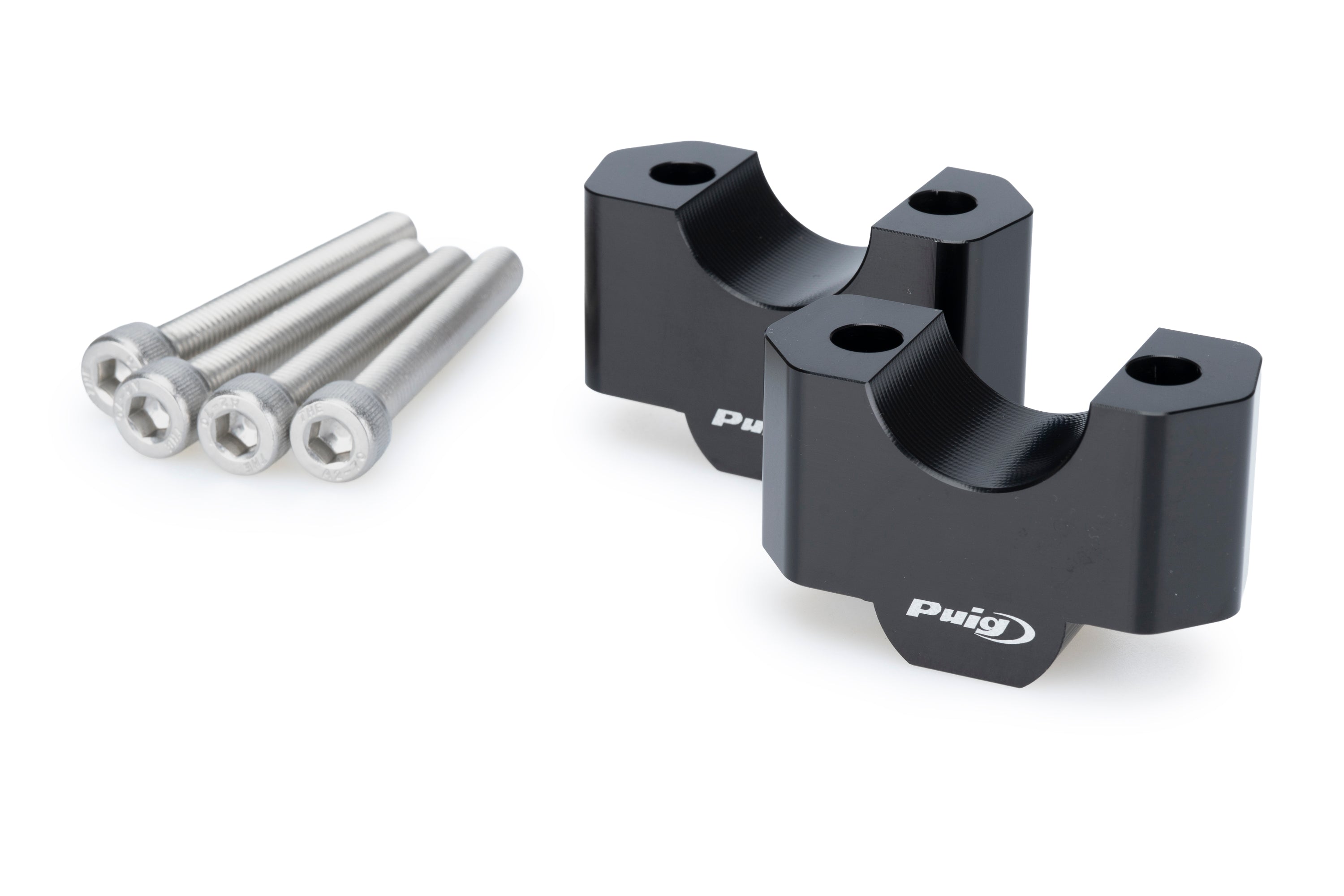 Puig Handlebar Risers - 25mm Rise | Black | Voge DS900X 2024>2025 - Pyramid Motorcycle Accessories