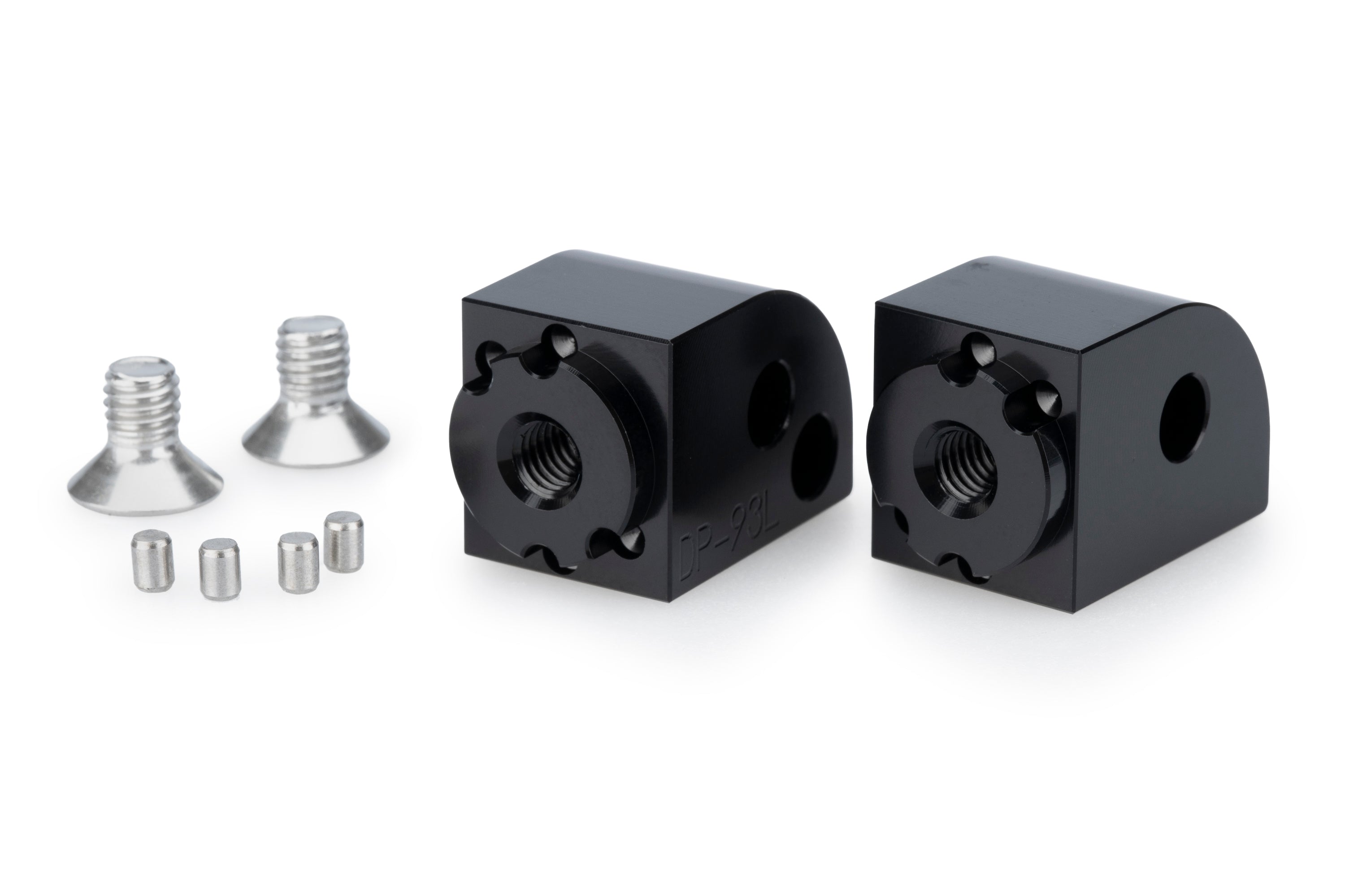 Puig Adjustable Passenger Footpeg Adaptor | Black | Voge DS900X 2024>Current - Pyramid Motorcycle Accessories