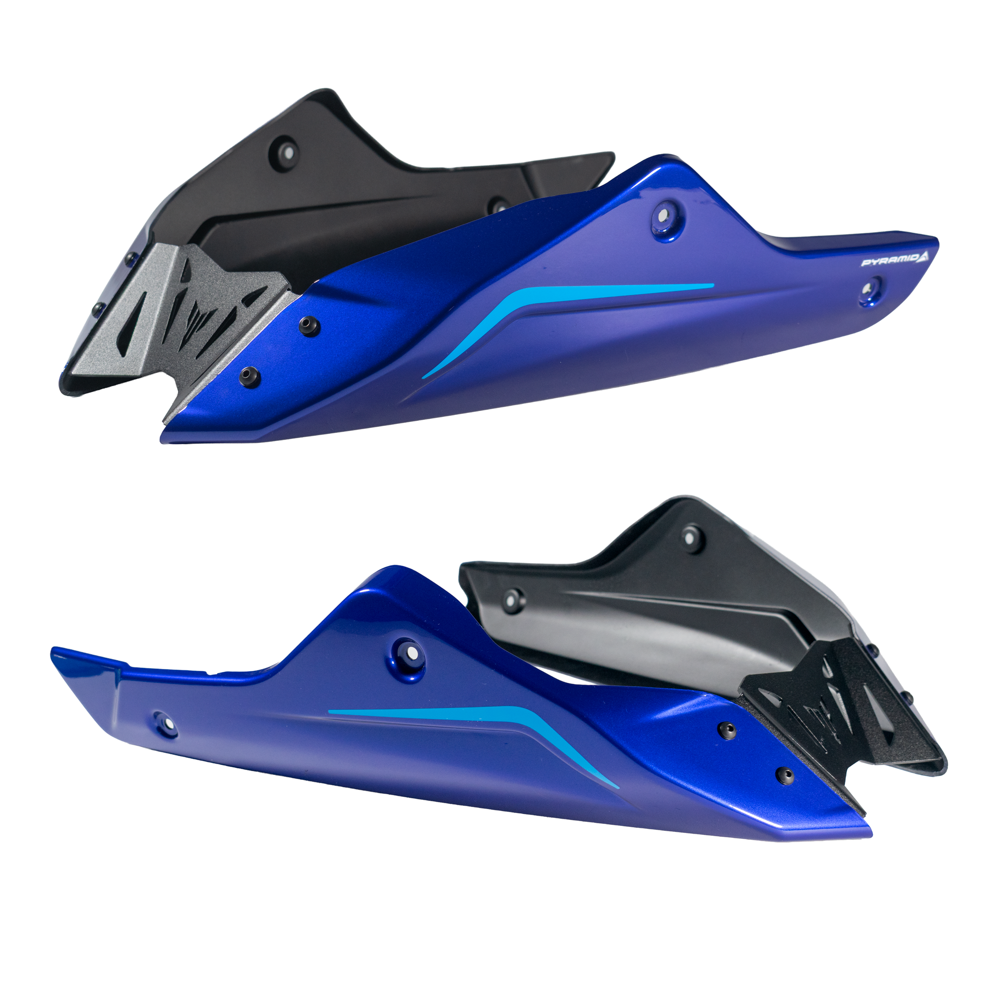 Pyramid Belly Pan | Yamaha Blue | Yamaha MT-07 2021>Current - Pyramid Motorcycle Accessories