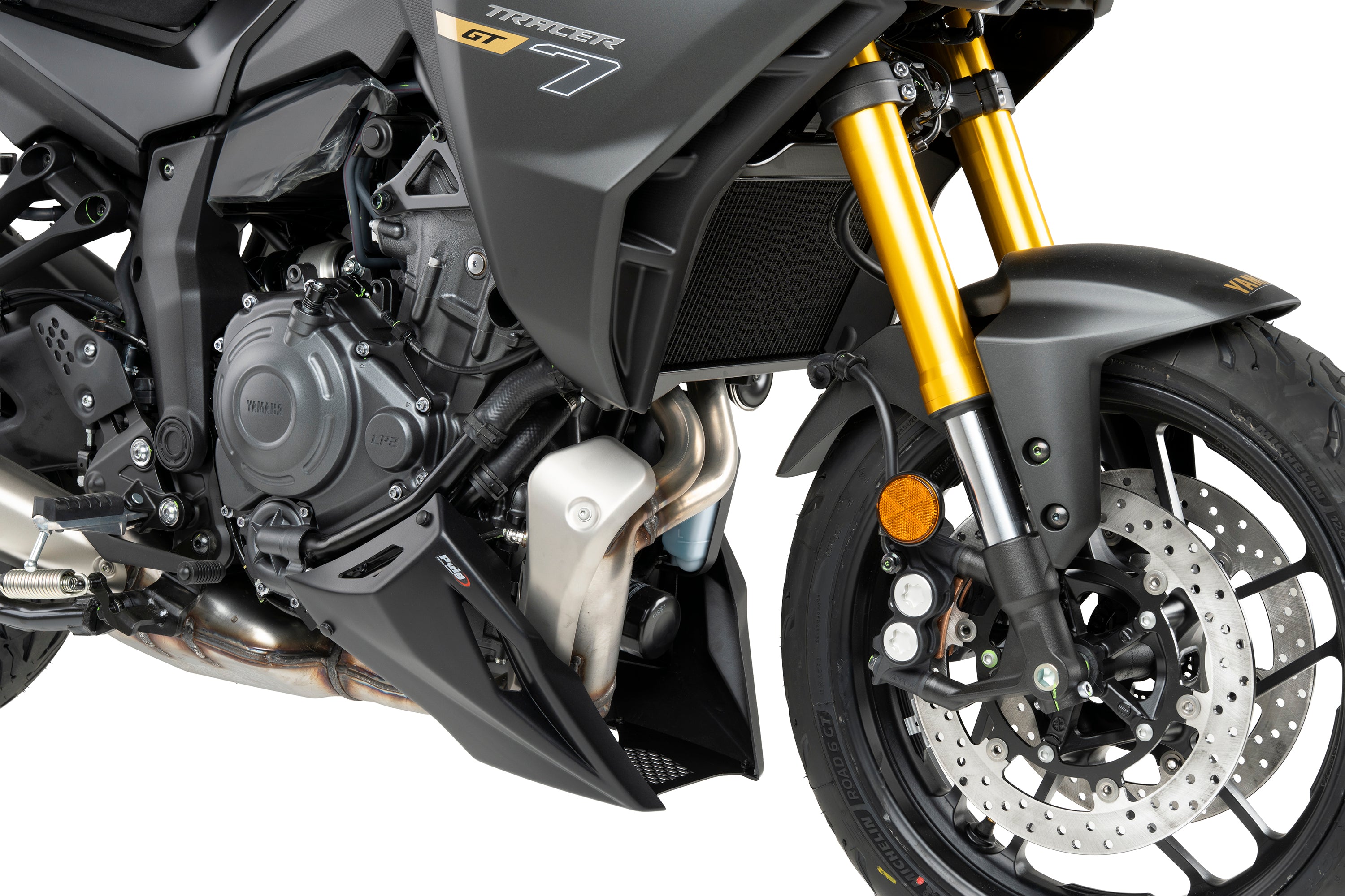 Puig Belly Pan | Matte Black | Yamaha MT-07 / Tracer 7 / 7 GT 2025>2026 - Pyramid Motorcycle Accessories