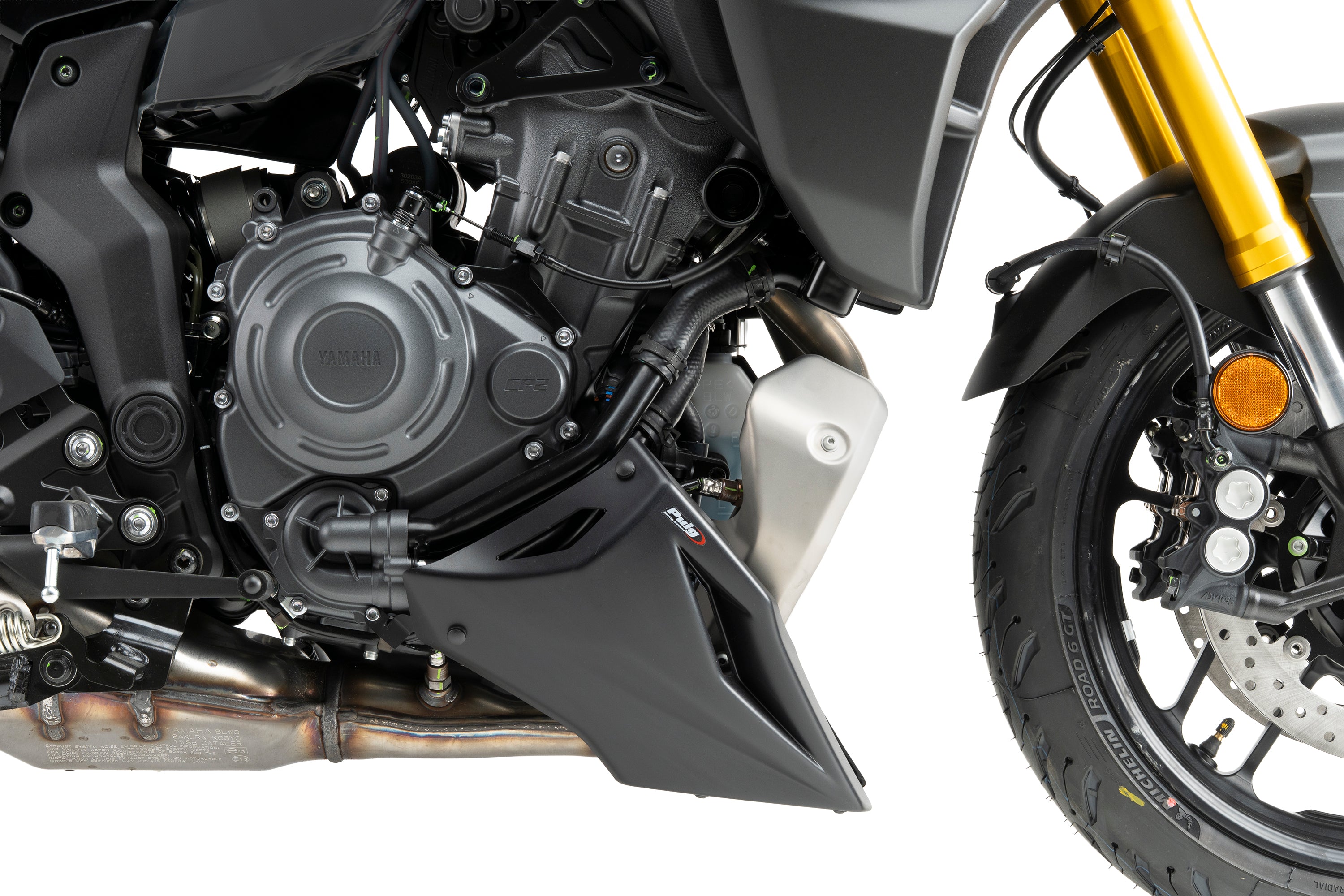 Puig Belly Pan | Matte Black | Yamaha MT-07 / Tracer 7 / 7 GT 2025>2026 - Pyramid Motorcycle Accessories