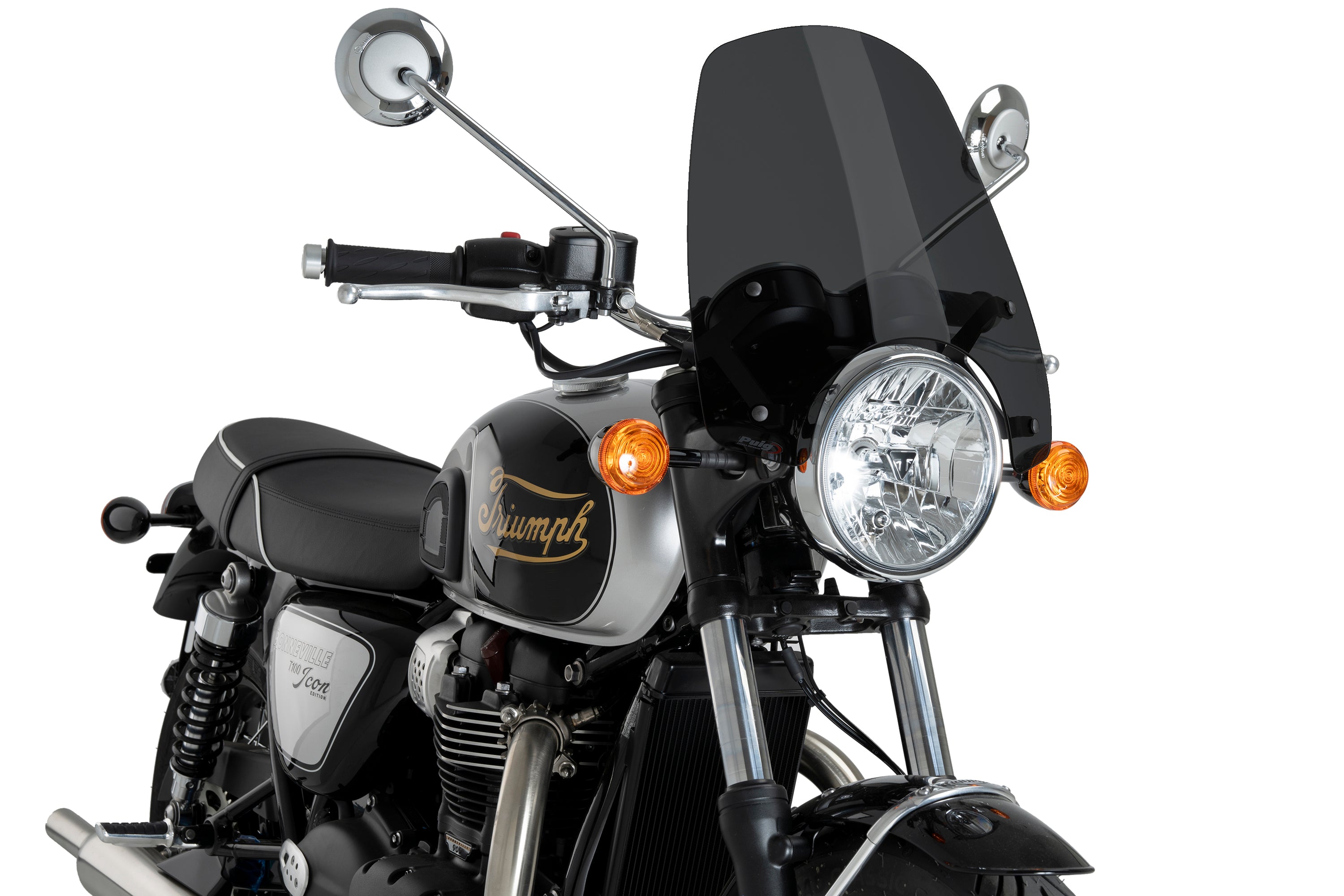 Puig Touring Screen | Dark Smoke | Triumph Bonneville T100/T120 - Pyramid Motorcycle Accessories