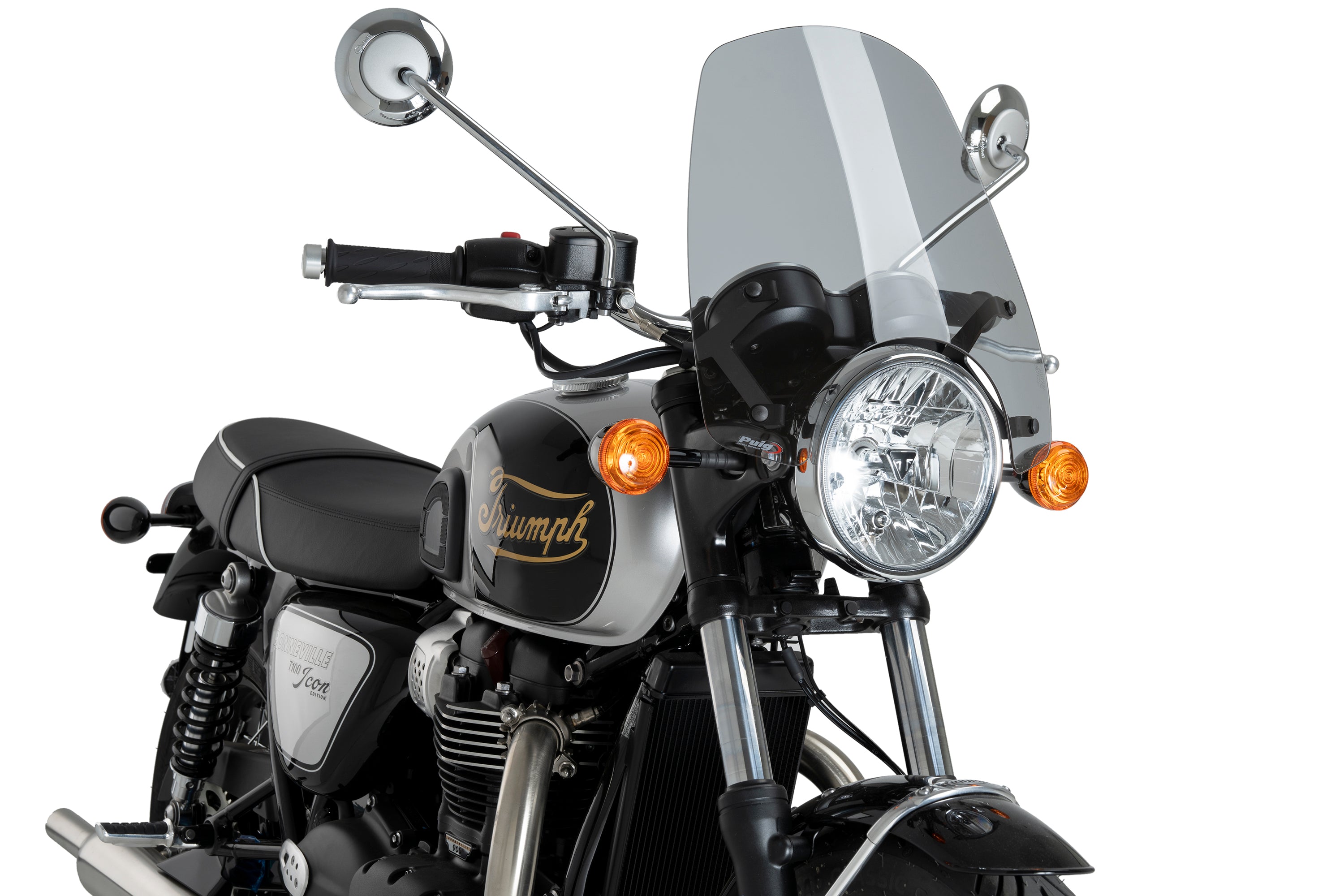 Puig Touring Screen | Light Smoke | Triumph Bonneville T100/T120 - Pyramid Motorcycle Accessories