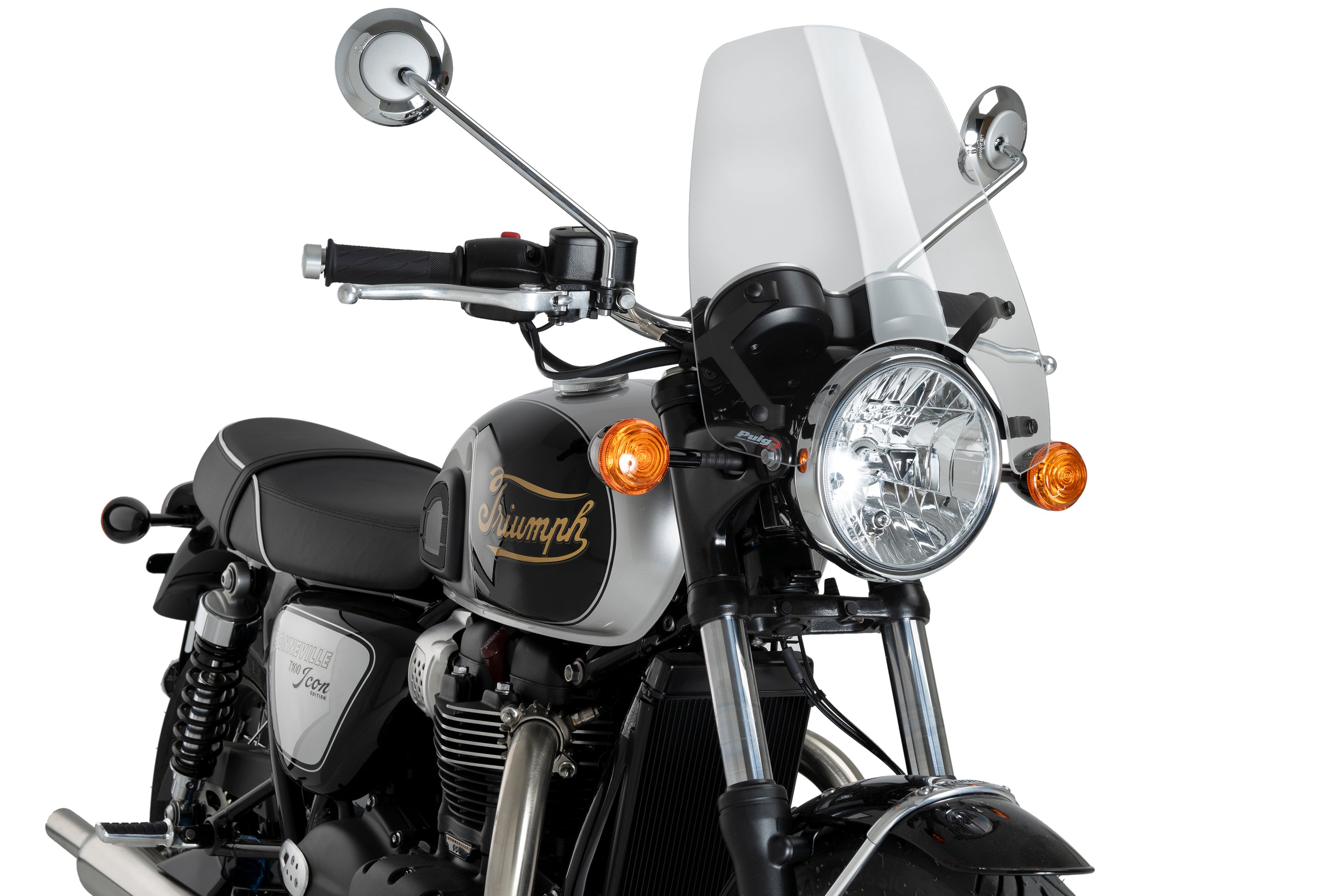 Puig Touring Screen | Clear | Triumph Bonneville T100/T120 - Pyramid Motorcycle Accessories