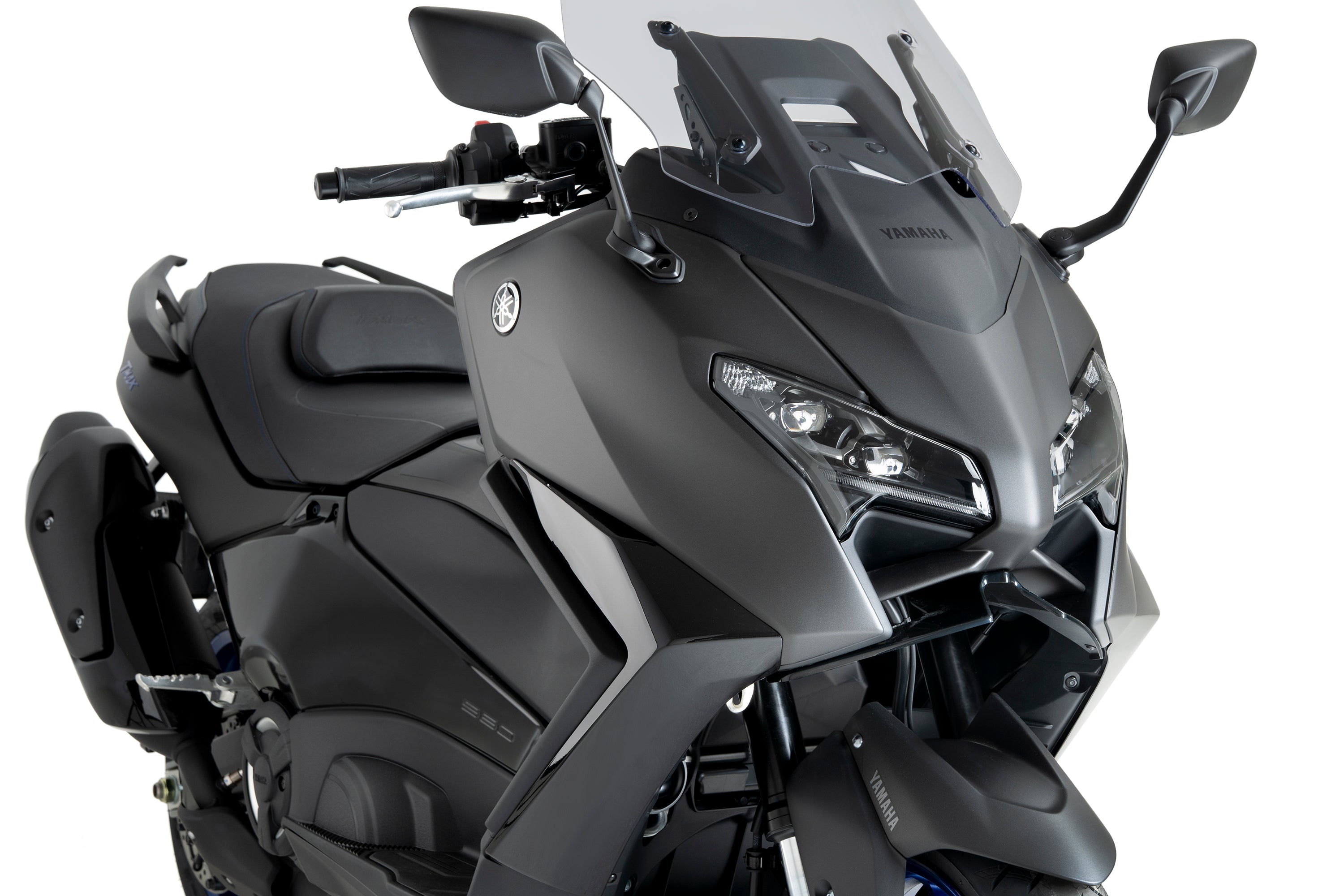 Puig Naked Front Downforce Wings | Gloss Black | Yamaha TMAX 560 incl. Tech MAX 2025>Current - Pyramid Motorcycle Accessories