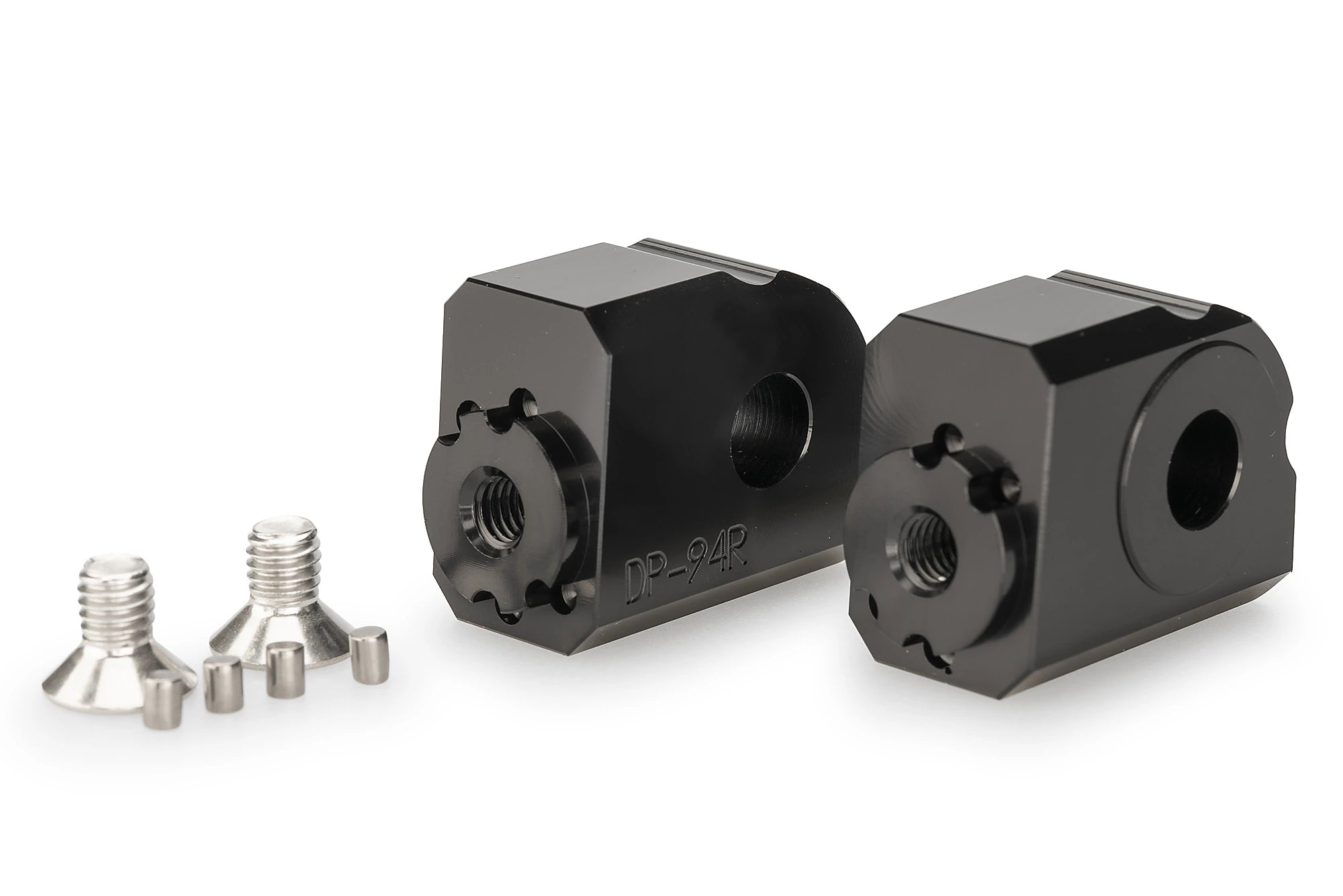 Puig Adjustable Passenger Footpeg Adaptors | Black | Zontes ZT-703RR/703F 2024>Current - Pyramid Motorcycle Accessories