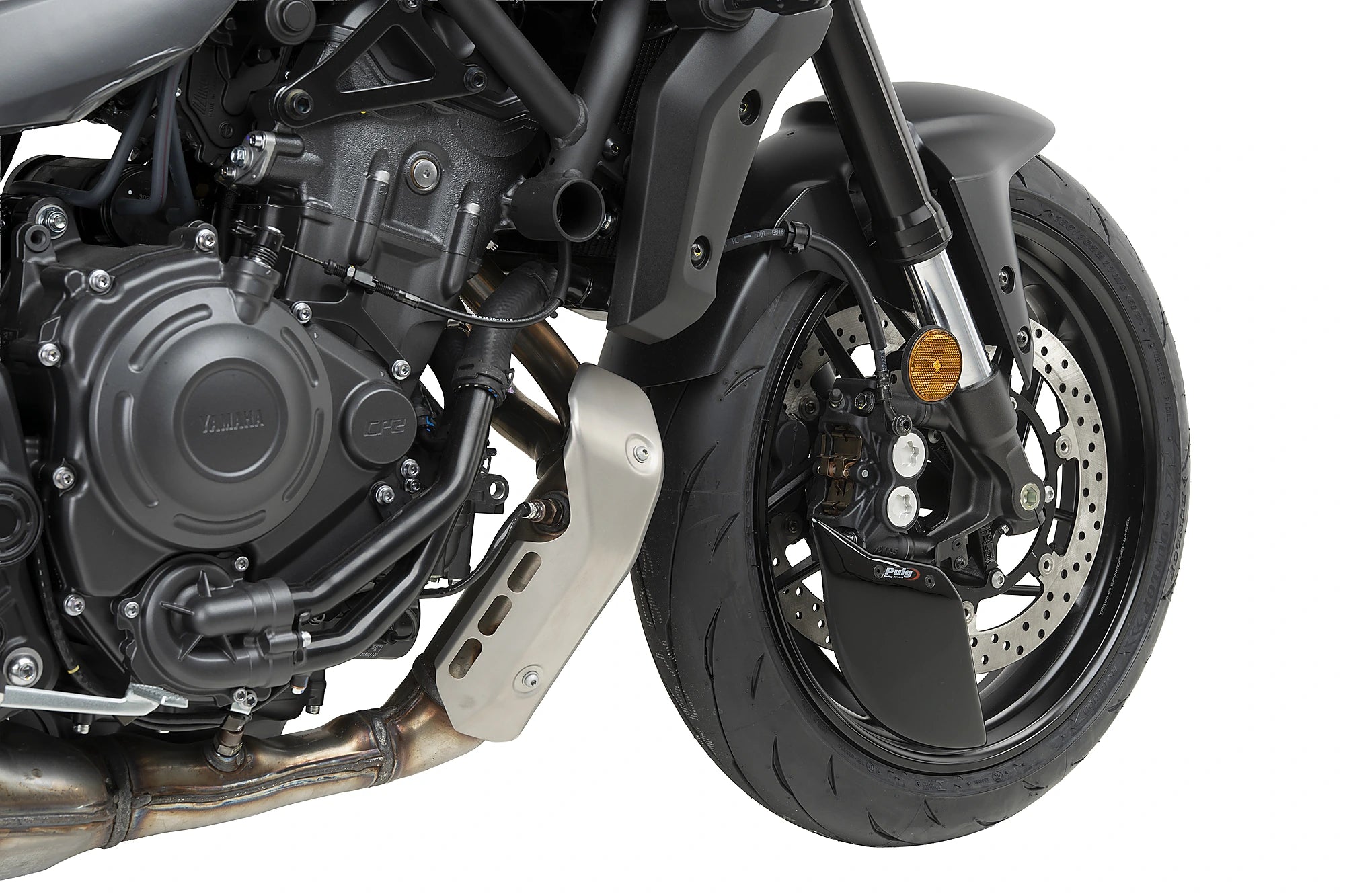 Puig Aero Wheel Deflector | Gloss Black | Yamaha MT-07 2025>Current - Pyramid Motorcycle Accessories