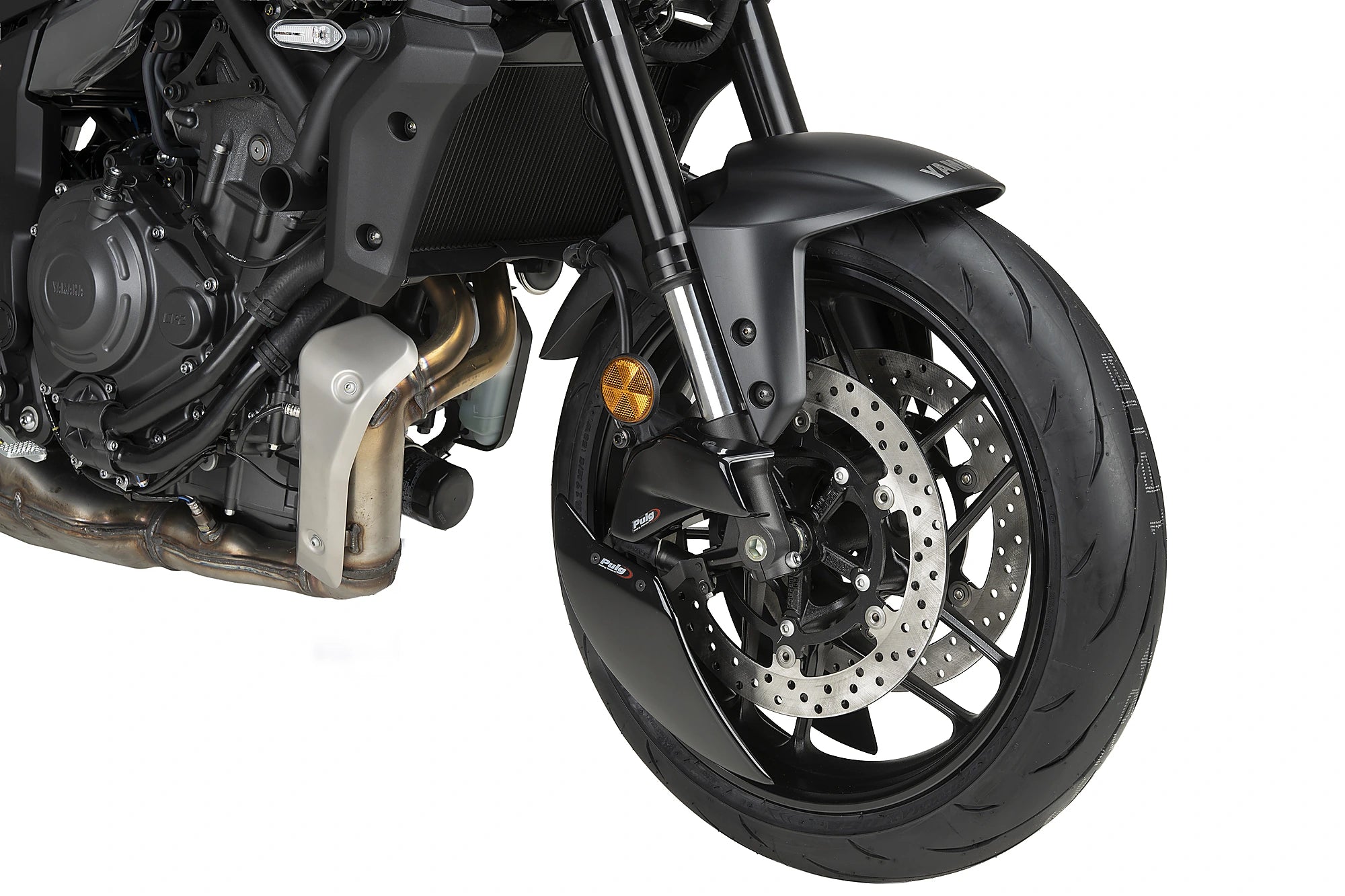 Puig Aero Wheel Deflector | Gloss Black | Yamaha MT-07 2025>Current - Pyramid Motorcycle Accessories