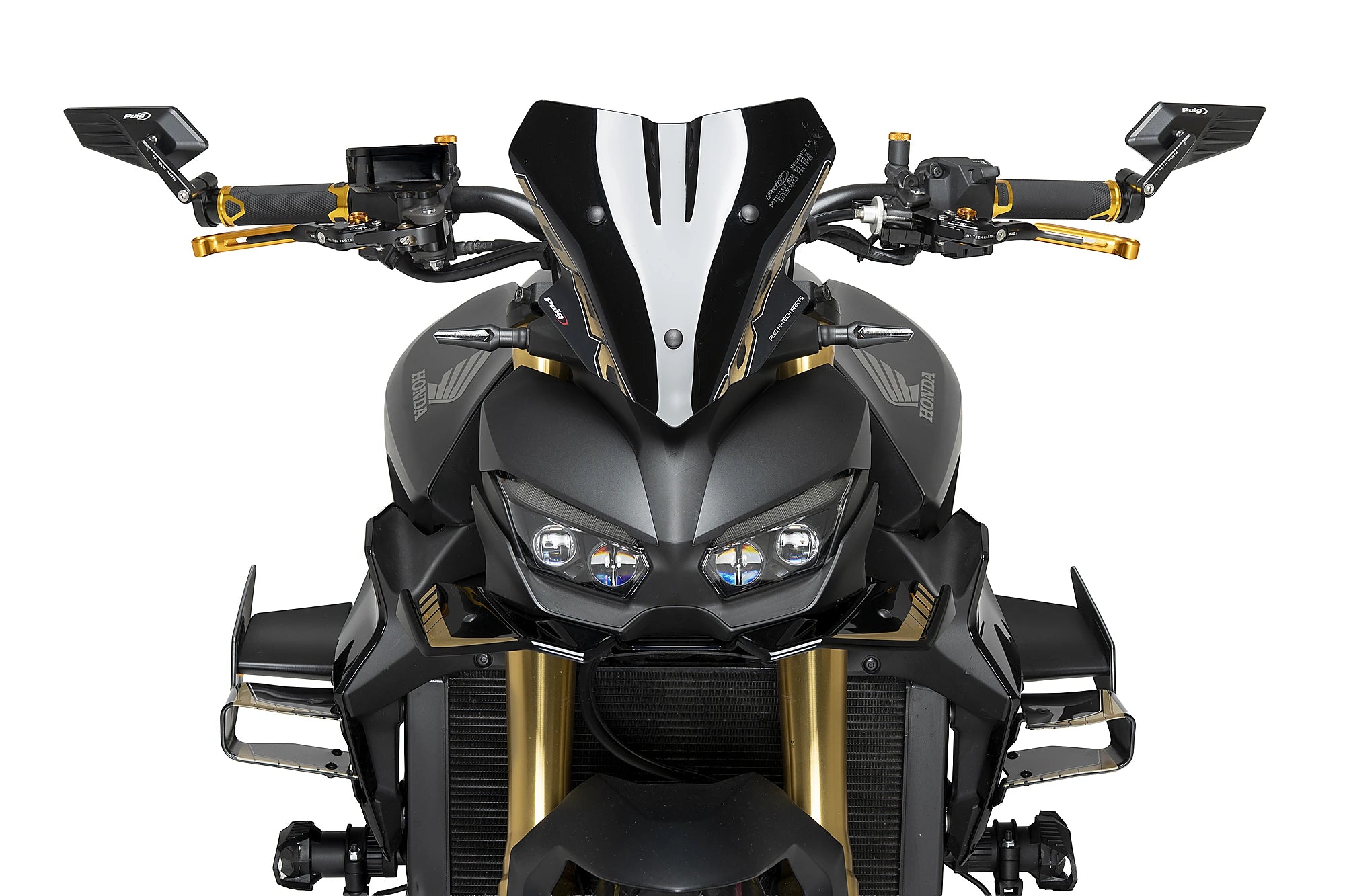 Puig Bladed Bar End Mirror - Left | Black - Pyramid Motorcycle Accessories