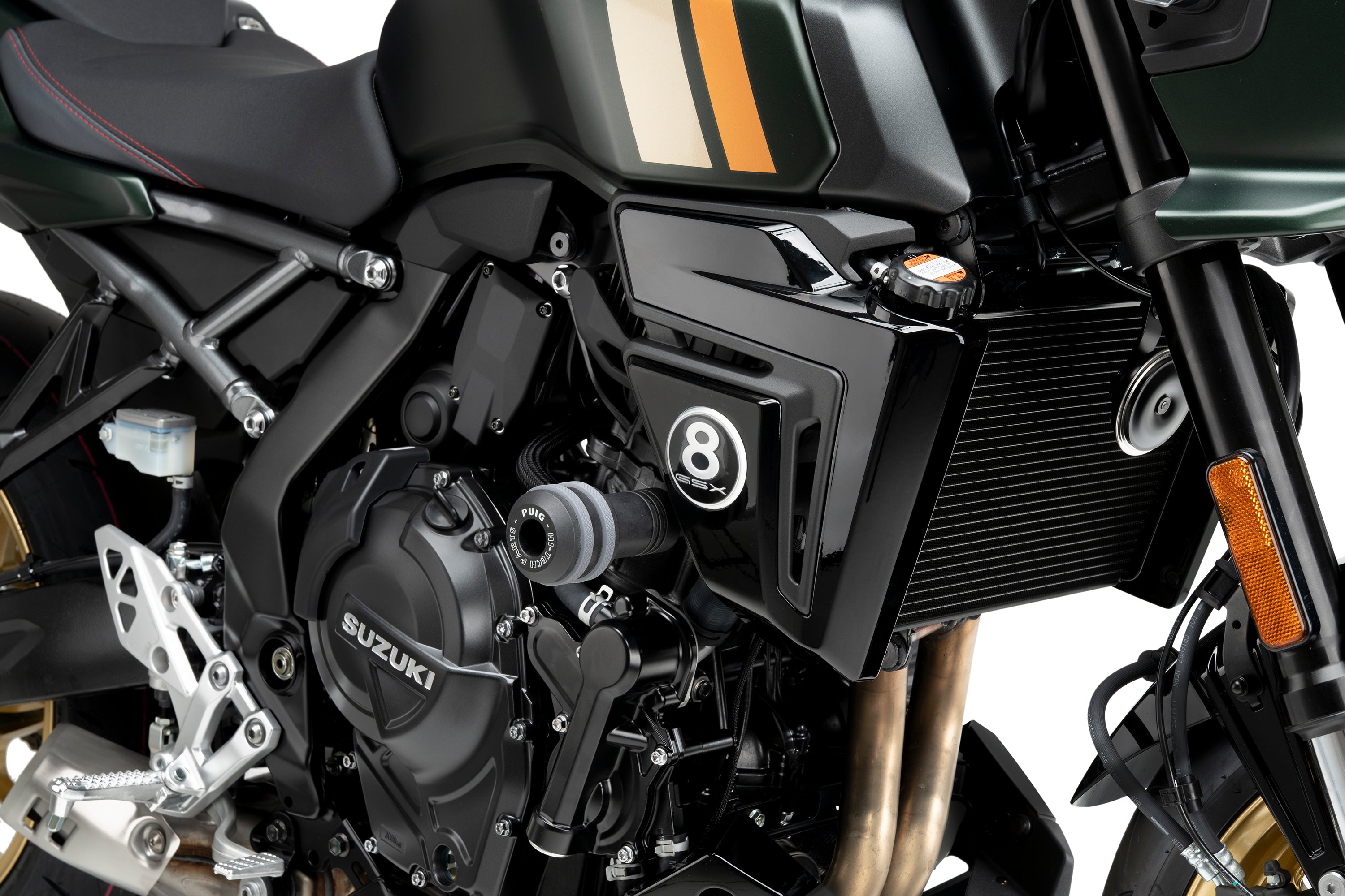Puig Vintage 2.0 Frame Sliders | Black | Suzuki GSX-8TT 2025>Current - Pyramid Motorcycle Accessories