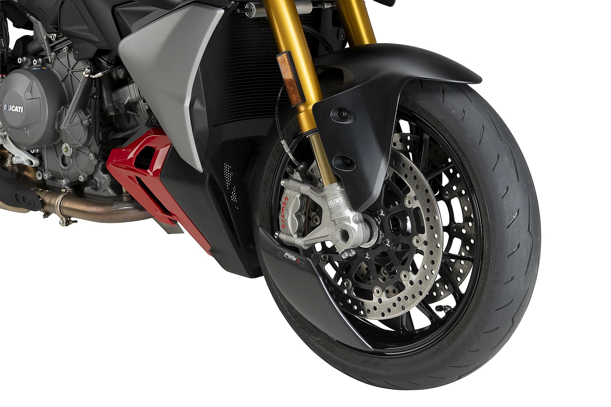 Puig Aero Wheel Deflector | Matte Black | Ducati Streetfighter V2/V2 S 2025>Current - Pyramid Motorcycle Accessories