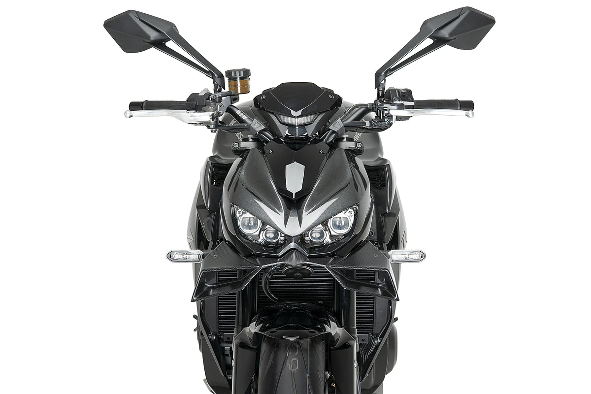 Puig Naked Front Wing Carbon Look fitted to Kawasaki Z 1100