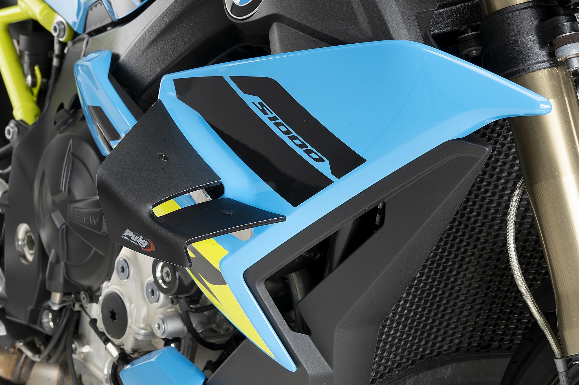 Puig D12 Side Downforce Wings Matte Black fitted to BMW S 1000 R