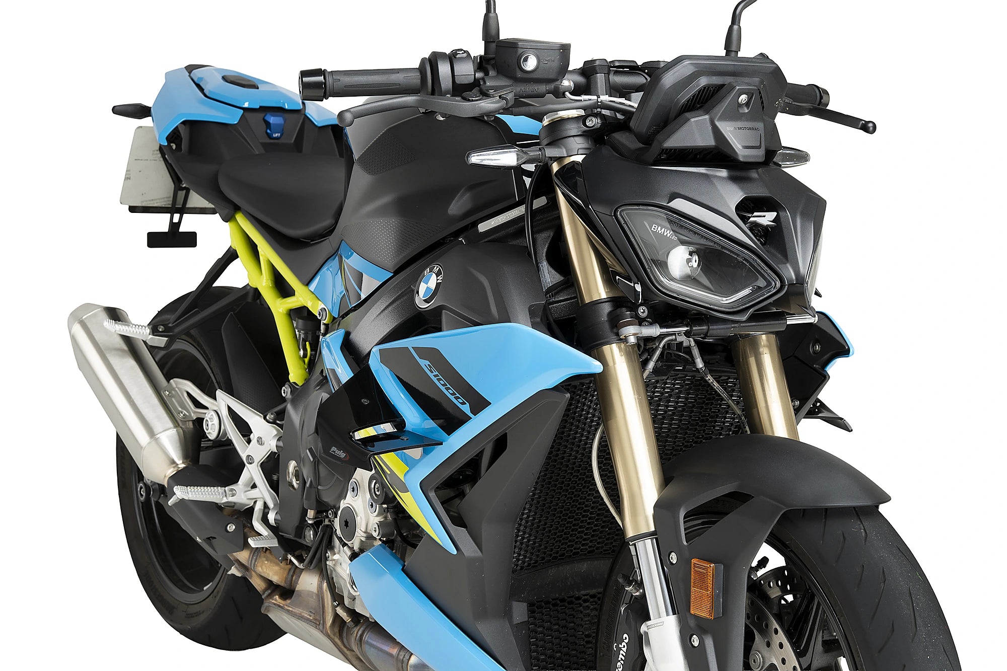 Puig D12 Side Downforce Wings Gloss Black fitted to BMW S 1000 R