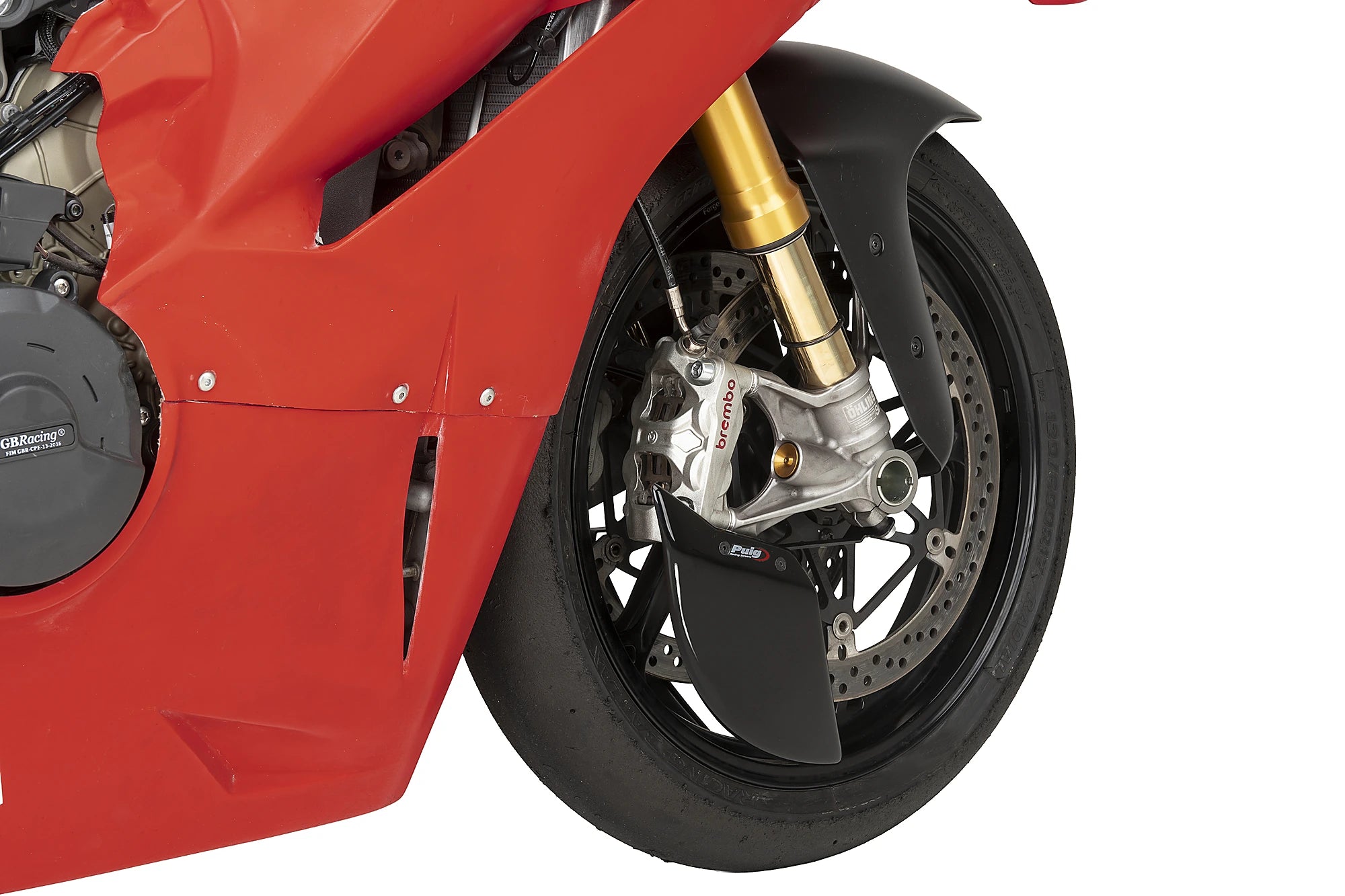 Puig Aero Wheel Deflector | Gloss Black | Ducati Panigale V4/V4 R/V4 S - Pyramid Motorcycle Accessories