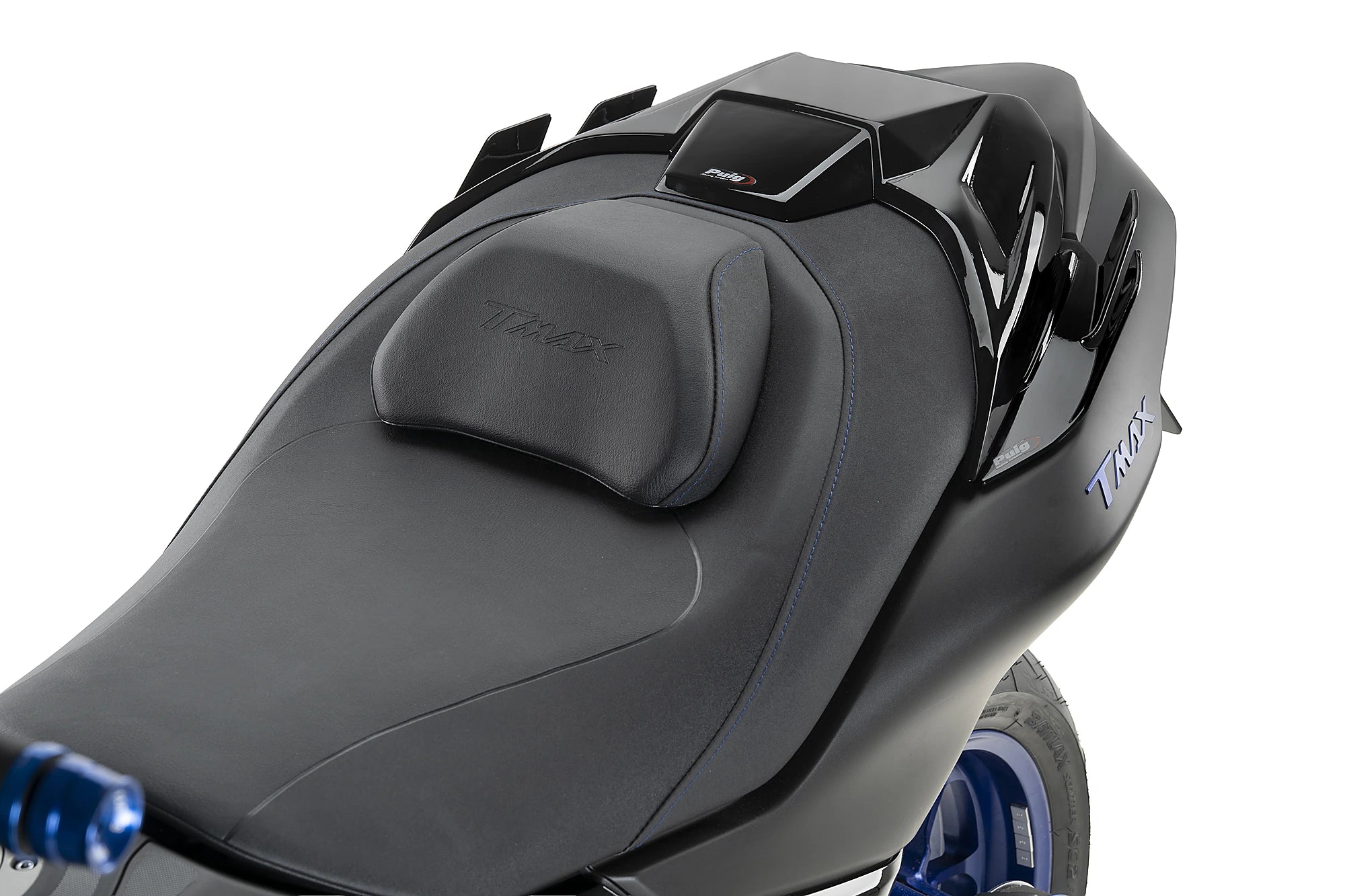 Puig Seat Cowl Spoilers | Gloss Black | Yamaha TMAX 560 inc. TECH MAX 2022>Current - Pyramid Motorcycle Accessories