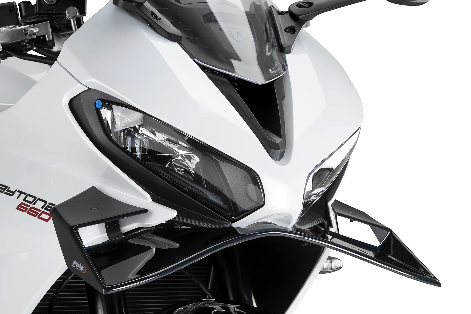 Puig GP Frontal Wing | Gloss Black | Triumph Daytona 660 2024>2025 - Pyramid Motorcycle Accessories