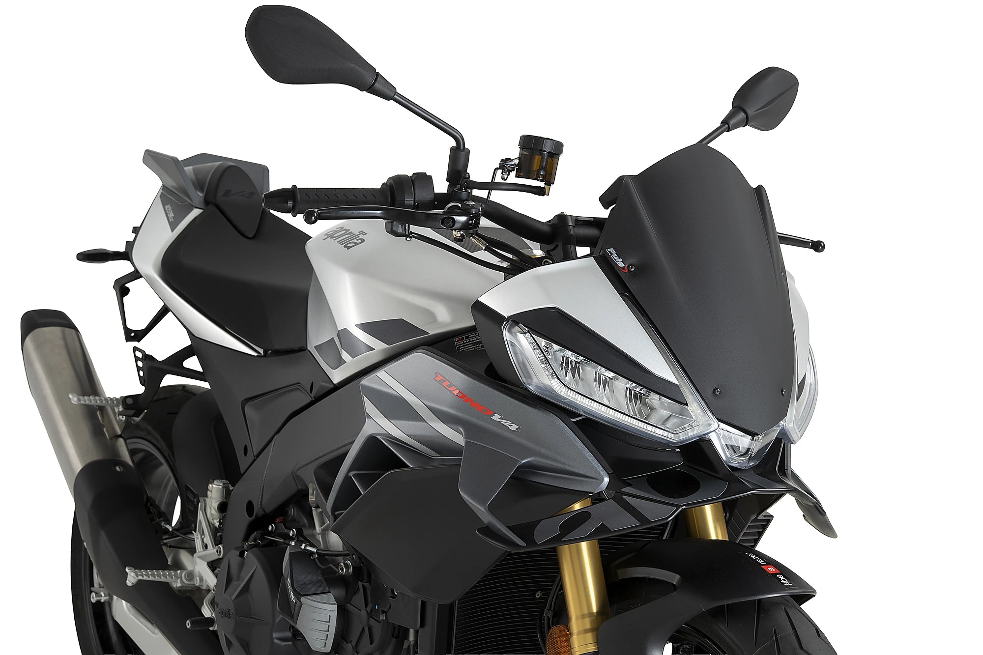 Puig Sport Screen | Matte Black | Aprilia Tuono V4 1100 inc. Factory 2025>Current - Pyramid Motorcycle Accessories