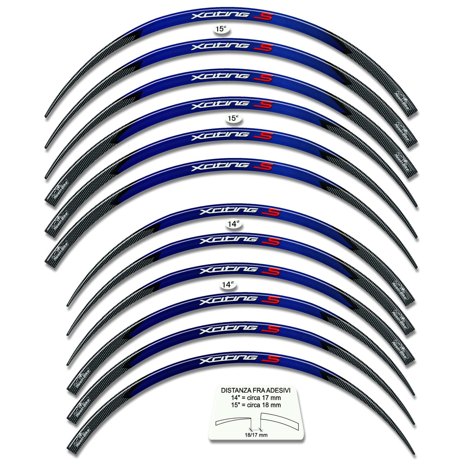 Resin Bike 3D Motorcycle Stickers - Wheels| Kymco Xciting 400i 2019>2020 - Pyramid Motorcycle Accessories