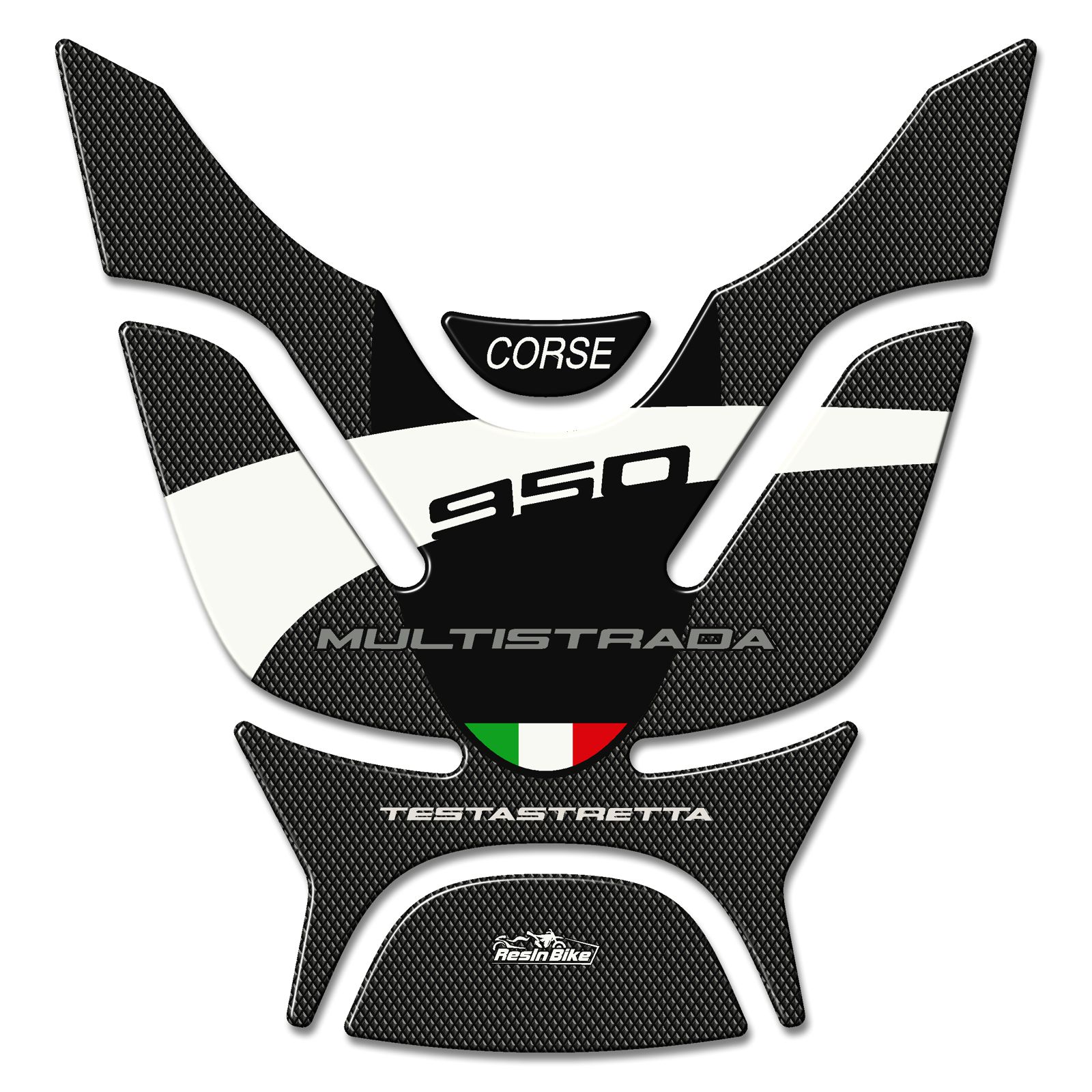 Resin Bike 3D Motorcycle Stickers - Tank Pad | Ducati Multistrada 950/950 S 2018>2020 RB-B627W902 - Pyramid Motorcycle Accessories