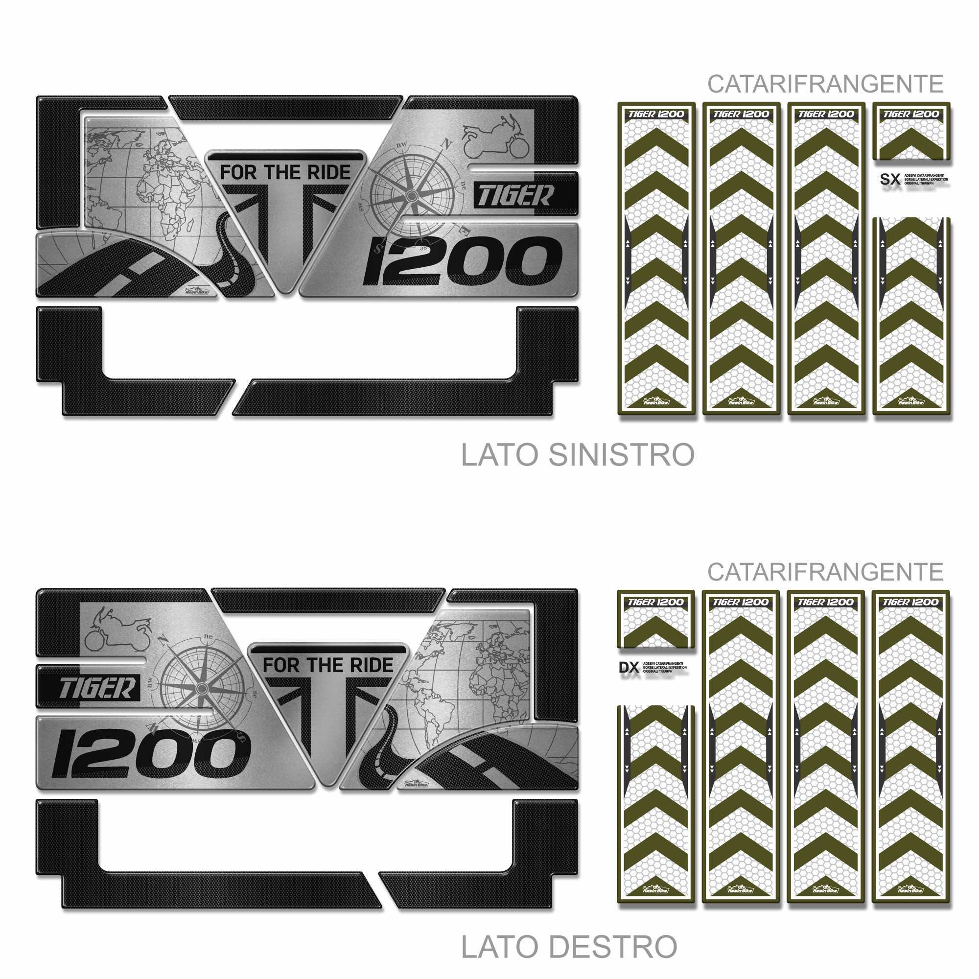 Resin Bike 3D Motorcycle Stickers - Panniers | Triumph Tiger 1200 RB-B43002P2 - Pyramid Motorcycle Accessories