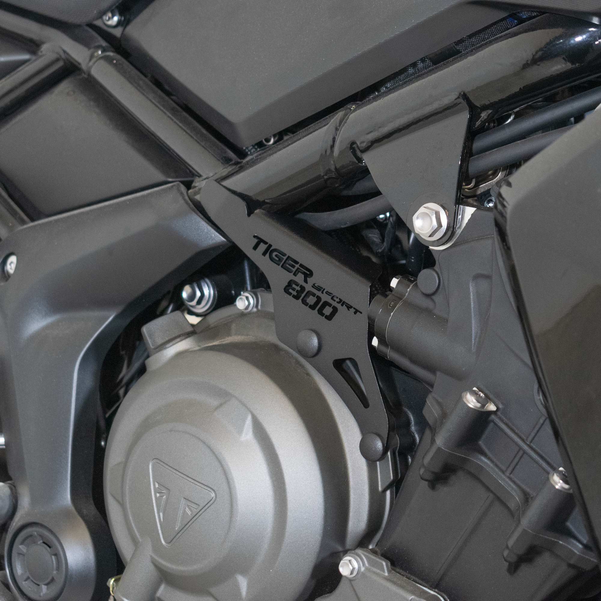 Pyramid Engine Ornament | Matte Black | Triumph Tiger Sport 800 2025>Current - Pyramid Motorcycle Accessories