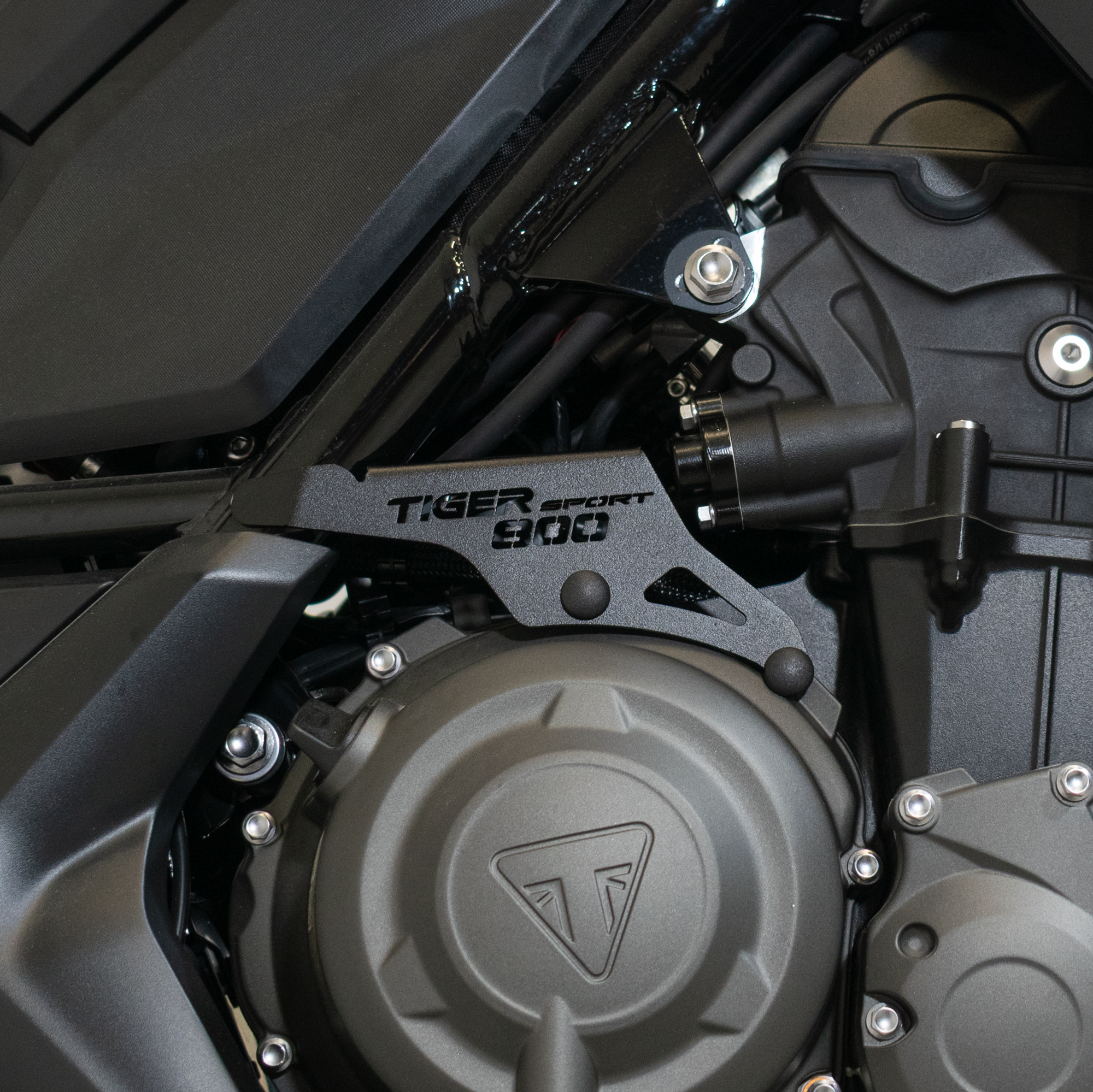 Pyramid Engine Ornament | Matte Black | Triumph Tiger Sport 800 2025>Current - Pyramid Motorcycle Accessories