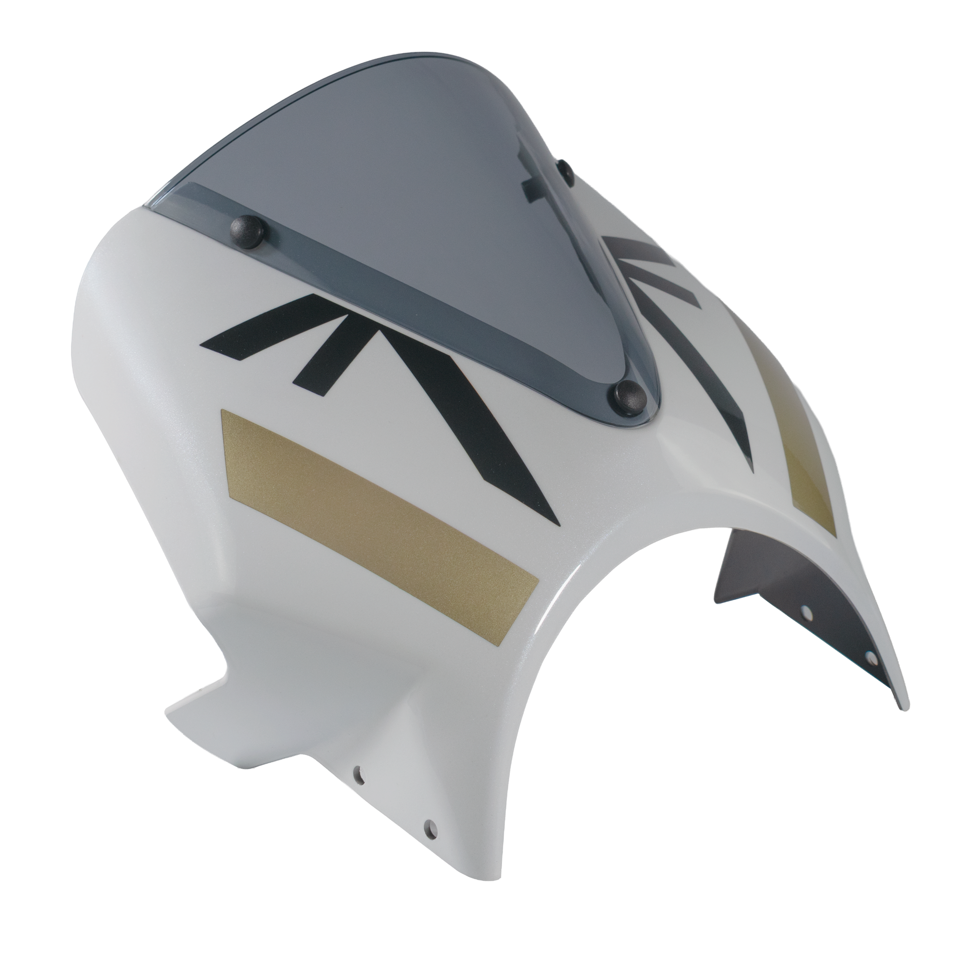 Pyramid Fly Screen | Pearl Metallic White/Phantom Black | Triumph Speed 400 2025>Current - Pyramid Motorcycle Accessories