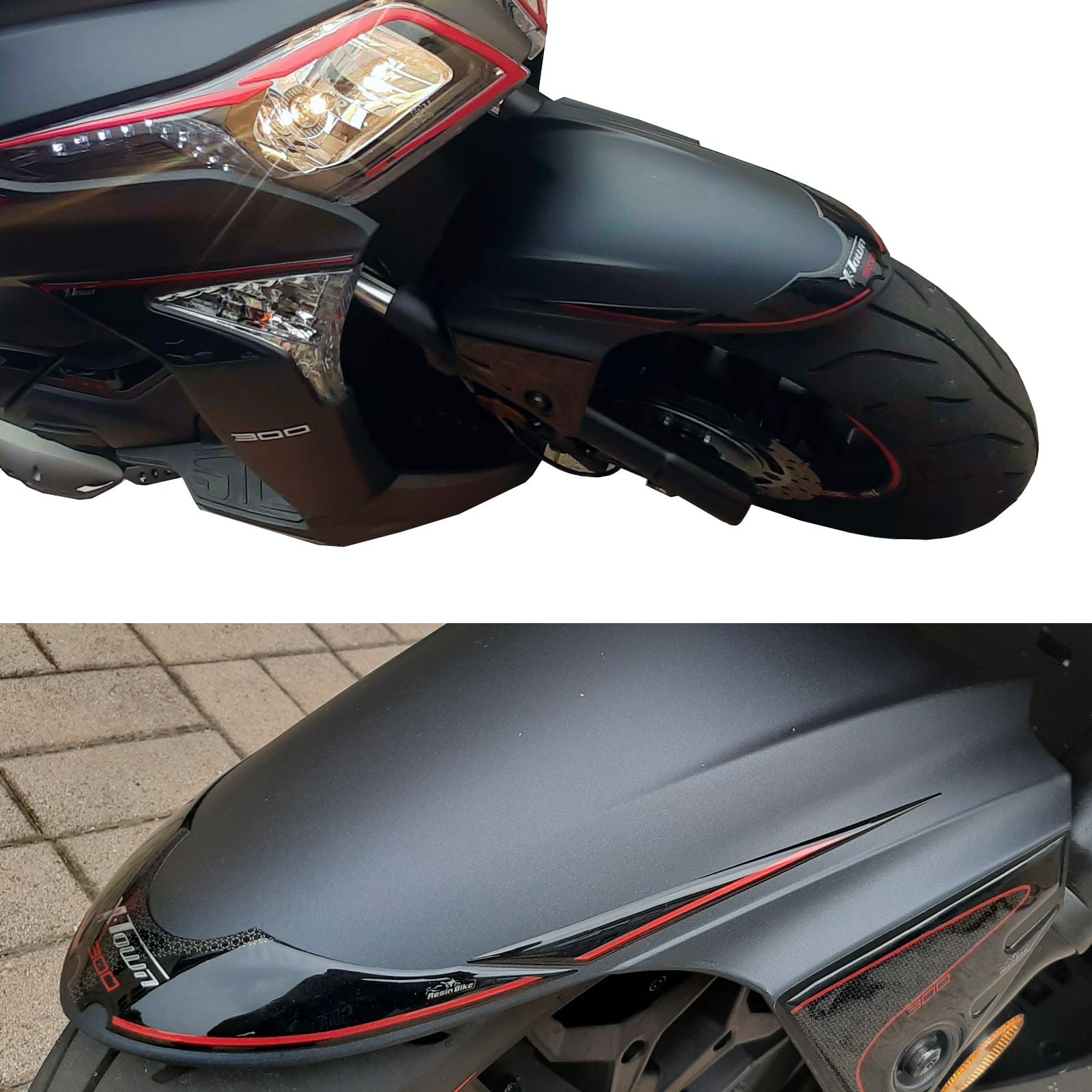 Resin Bike 3D Motorcycle Stickers - Front Fender | Kymco X-Town 300i 2020>Current - Pyramid Motorcycle Accessories