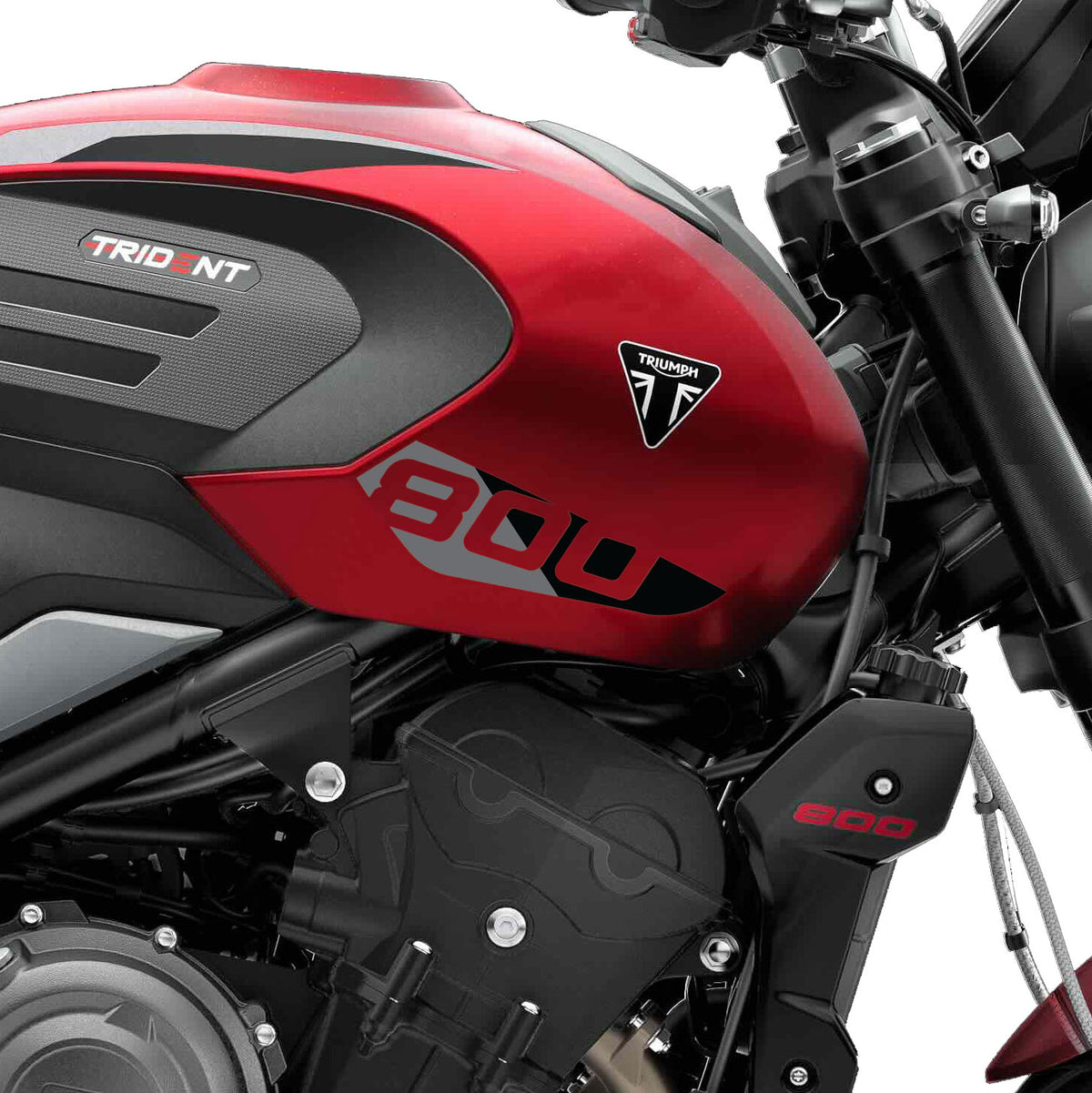 Pyramid Decals | Grey & Black Tank Decals | Triumph Trident 800 2026>Current