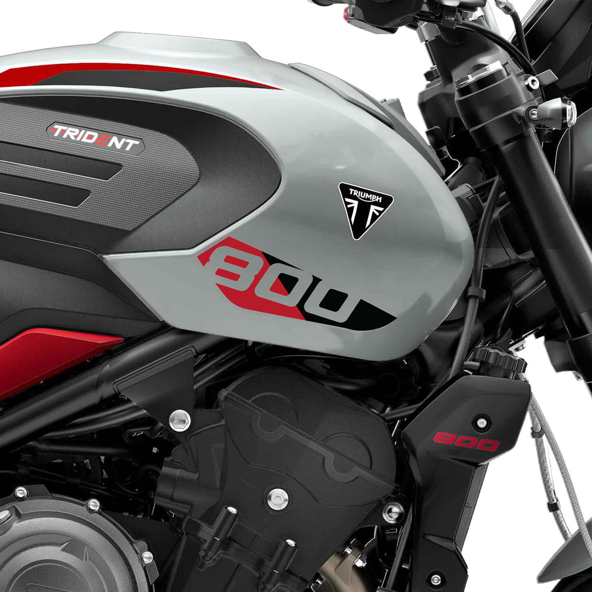 Pyramid Decals | Red & Black Tank Decals | Triumph Trident 800 2026>Current