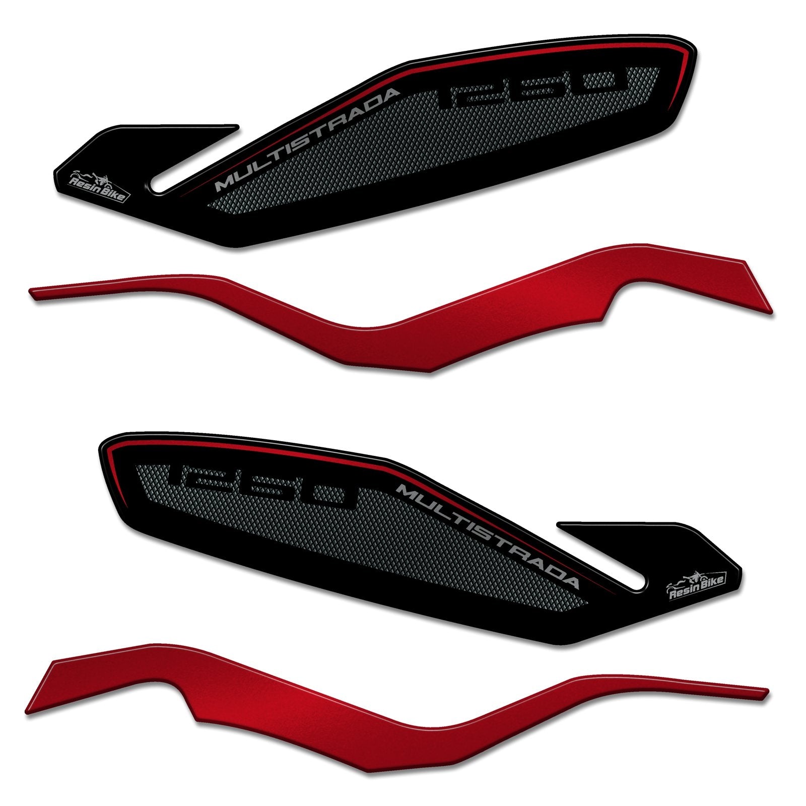 Resin Bike 3D Motorcycle Stickers - Handguards | Ducati Multistrada 1260 S 2018>2020 - Pyramid Motorcycle Accessories