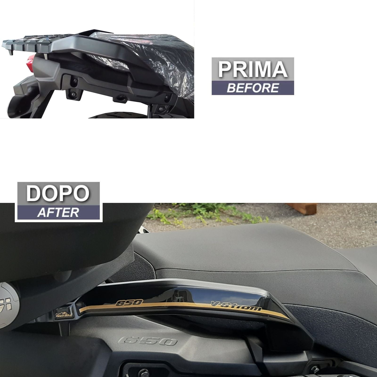 Resin Bike 3D Motorcycle Stickers - Passenger Handles | Suzuki V-Strom 650XT 2017>2023 RB-1000147200003 - Pyramid Motorcycle Accessories