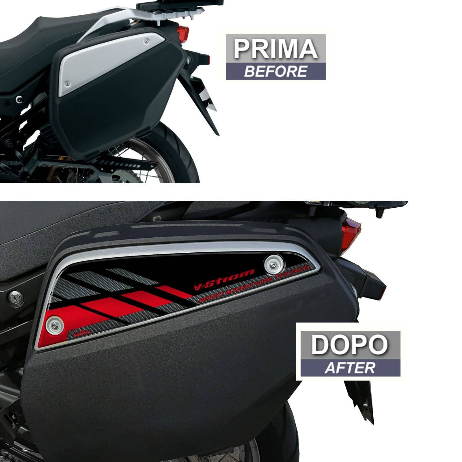 Resin Bike 3D Motorcycle Stickers - Panniers | Suzuki V-Strom 650 2017>2021 RB-1000149300008 - Pyramid Motorcycle Accessories