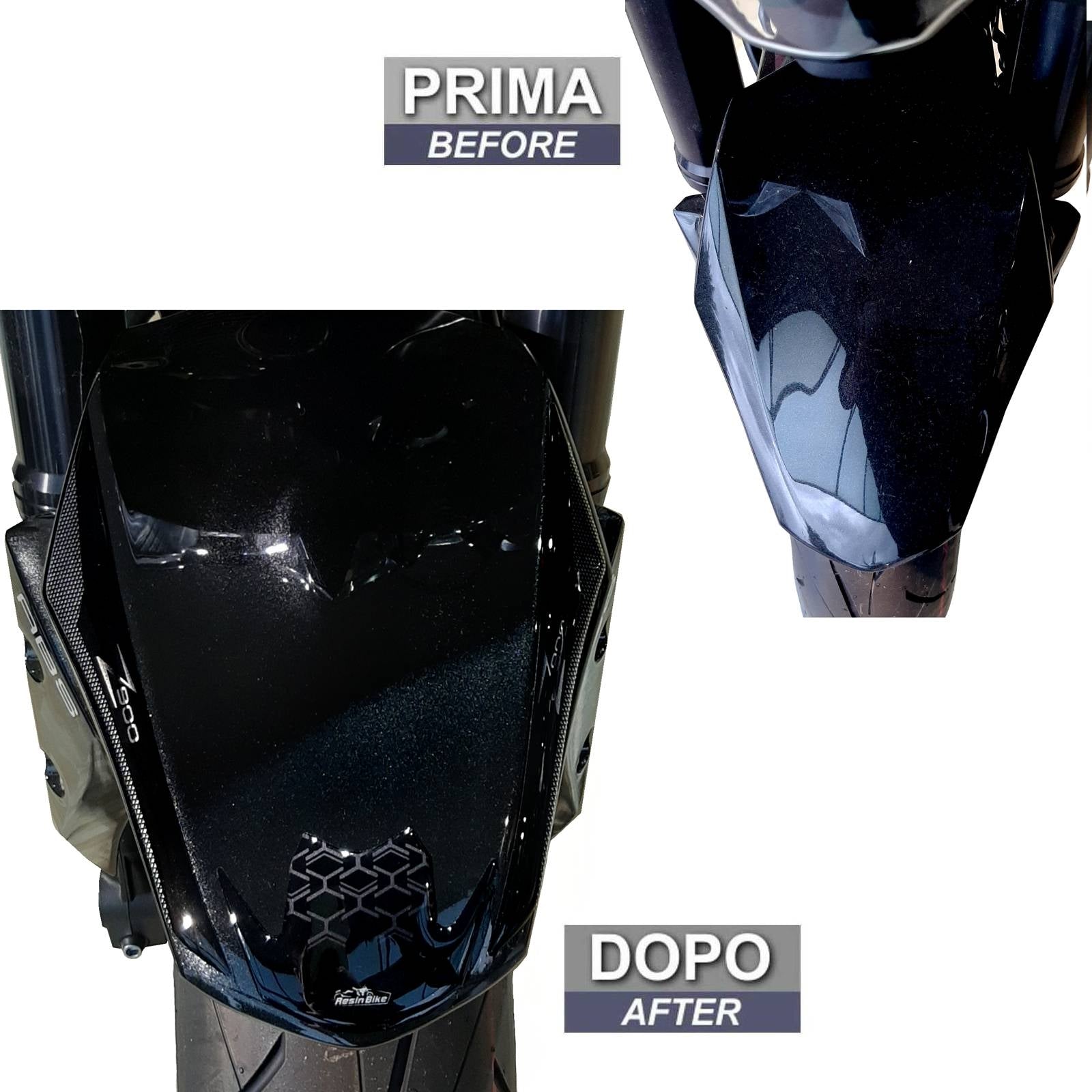 Resin Bike 3D Motorcycle Stickers - Front Fender | Kawasaki Z 900 2021>2024 - Pyramid Motorcycle Accessories