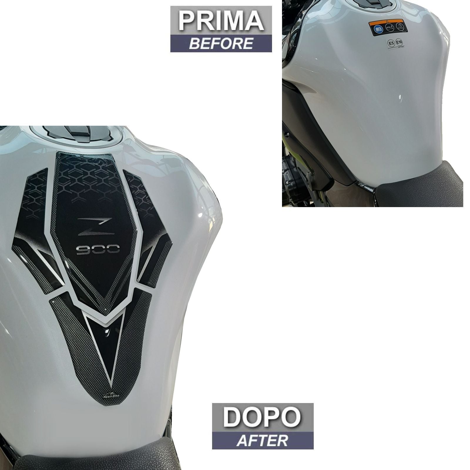 Resin Bike 3D Motorcycle Stickers - Tank Pad | Kawasaki Z 900 2021>2024 - Pyramid Motorcycle Accessories