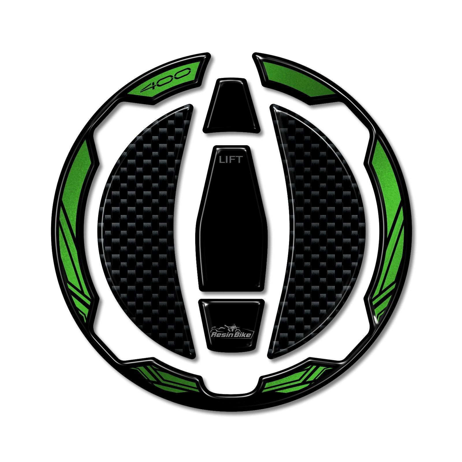 Resin Bike 3D Motorcycle Stickers - Fuel Cap | Kawasaki Z 400 2019>2023 - Pyramid Motorcycle Accessories