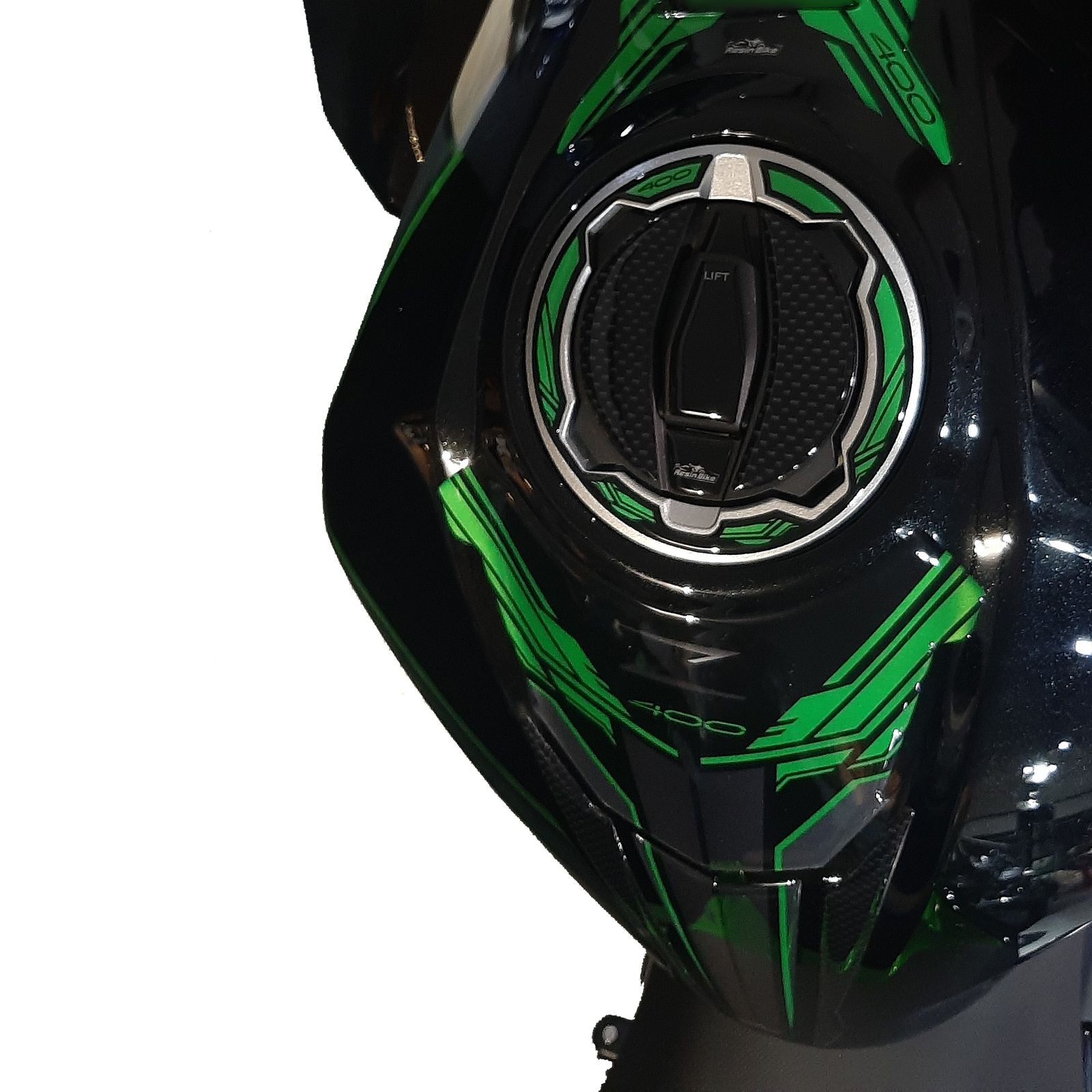 Resin Bike 3D Motorcycle Stickers - Fuel Cap | Kawasaki Z 400 2019>2023 - Pyramid Motorcycle Accessories