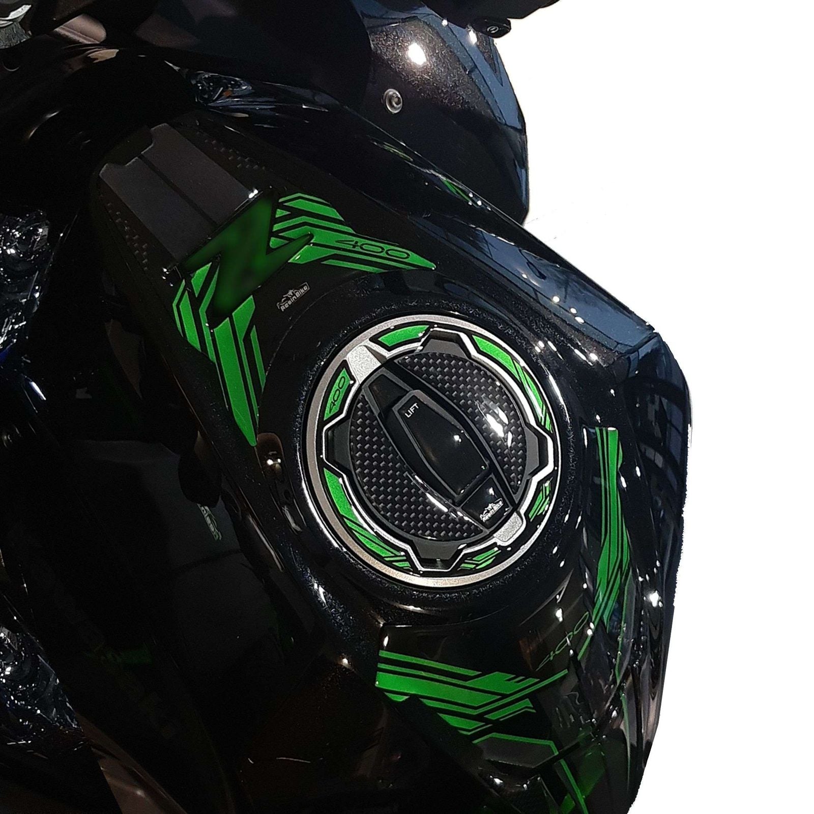 Resin Bike 3D Motorcycle Stickers - Tank Pad | Kawasaki Z 400 2019>2023 RB-1000150500008 - Pyramid Motorcycle Accessories