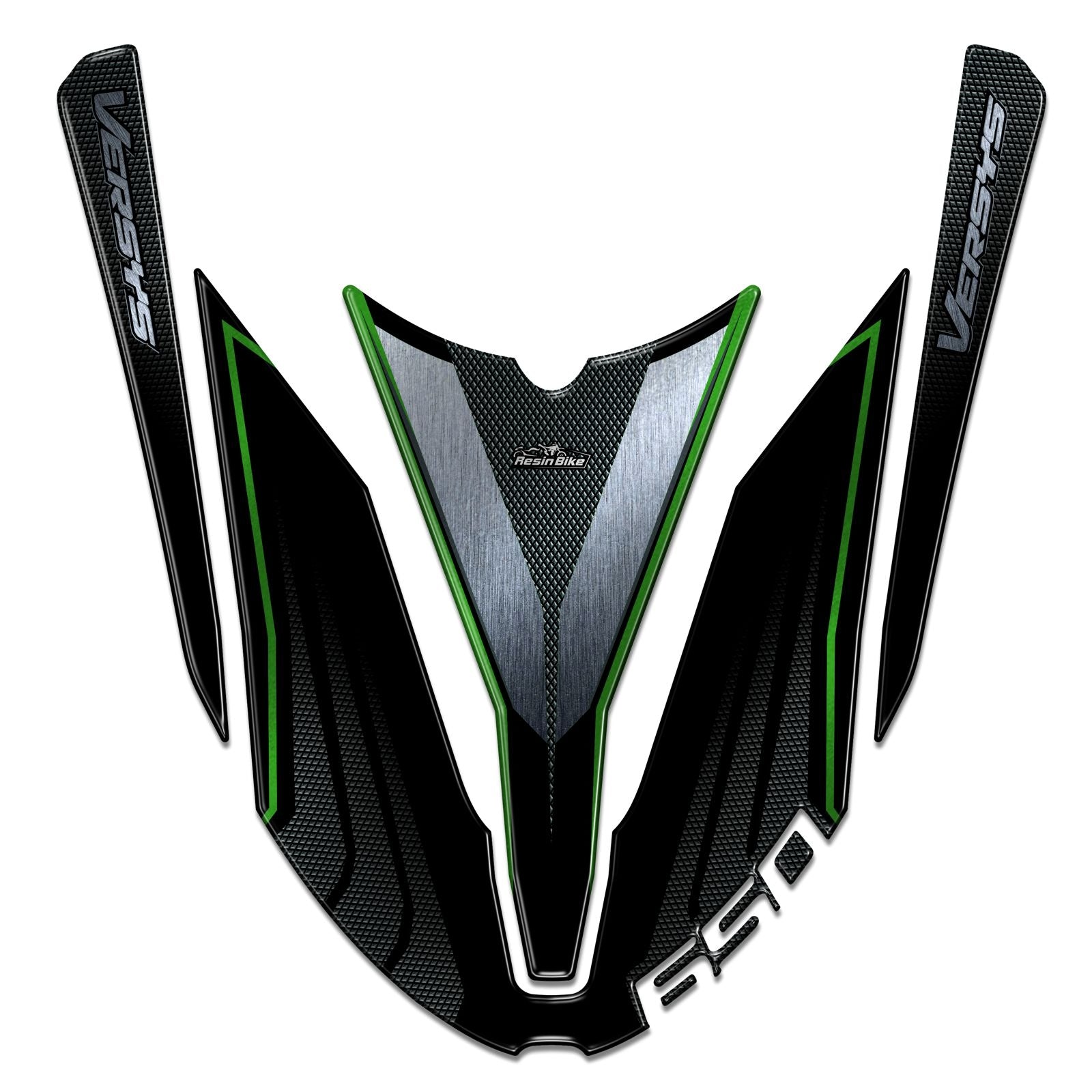 Resin Bike 3D Motorcycle Stickers - Front Fender | Kawasaki Versys 650 2017>2021 - Pyramid Motorcycle Accessories
