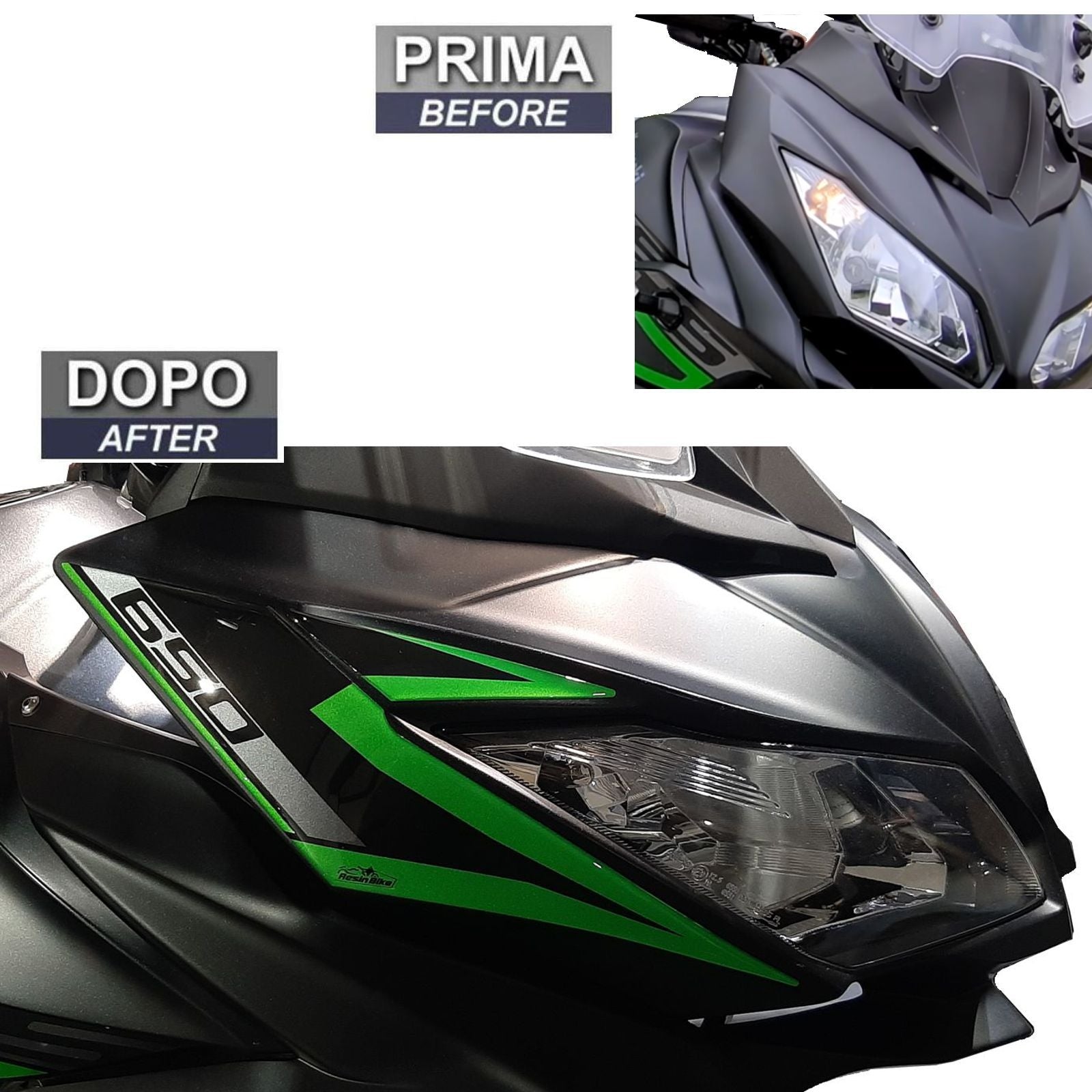 Resin Bike 3D Motorcycle Stickers - Front Fender | Kawasaki Versys 650 2017>2021 RB-1000151300003 - Pyramid Motorcycle Accessories