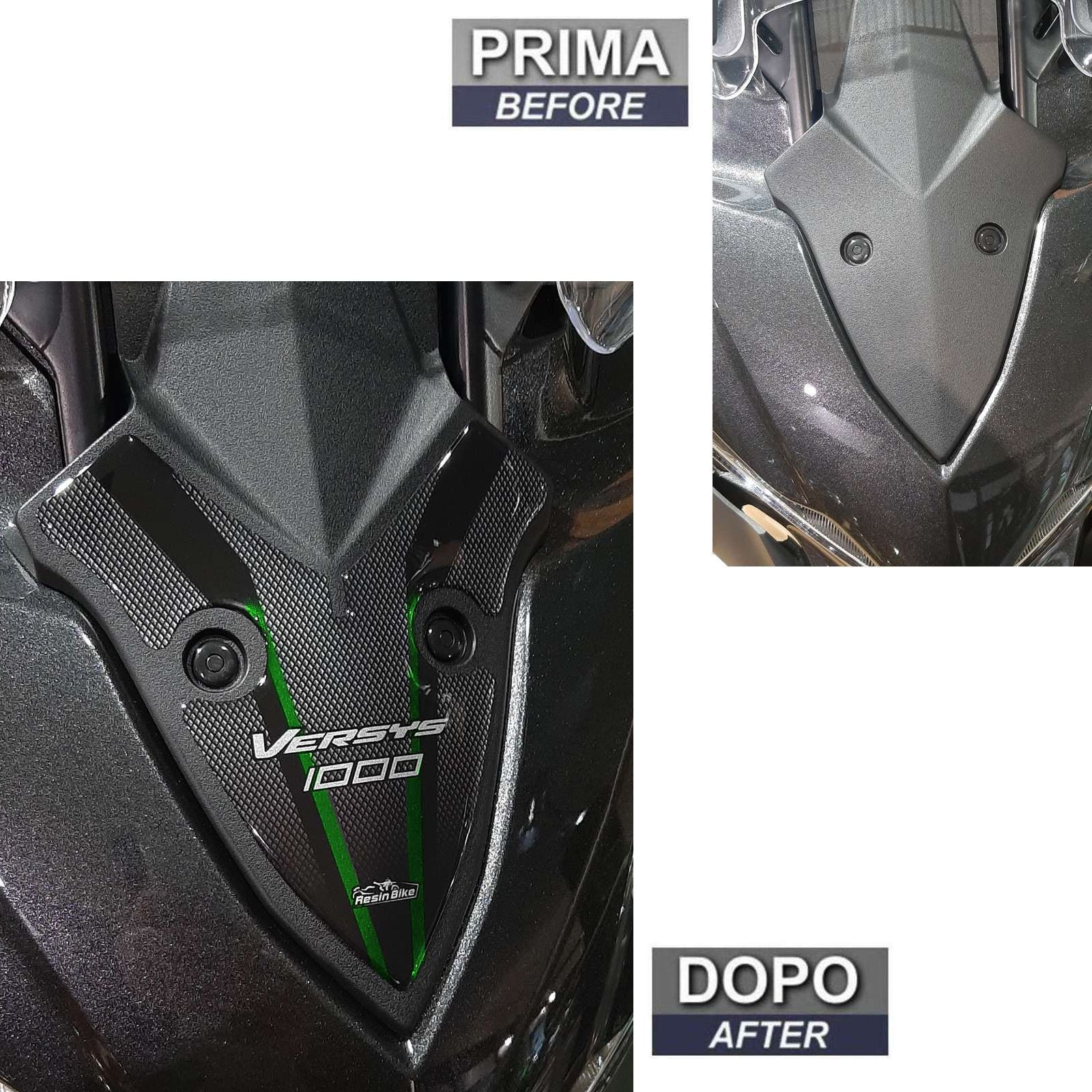 Resin Bike 3D Motorcycle Stickers - Frontal Area | Kawasaki Versys 1000 2017>2024 - Pyramid Motorcycle Accessories