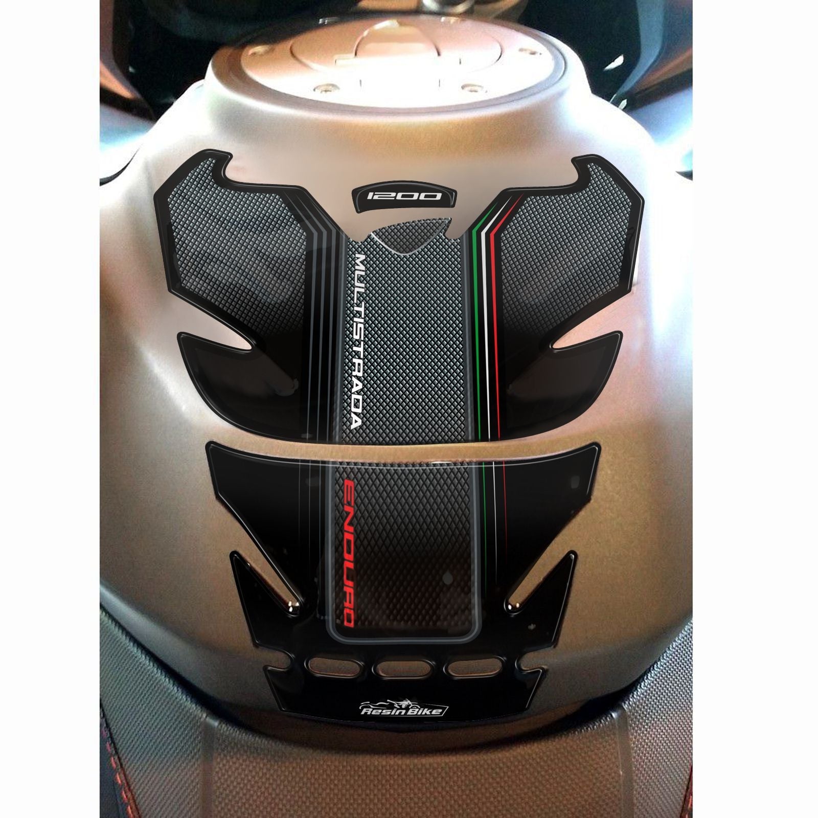 Resin Bike 3D Motorcycle Stickers - Tank Pad | Ducati Multistrada 1200 2010>2014 RB-1000154700008 - Pyramid Motorcycle Accessories