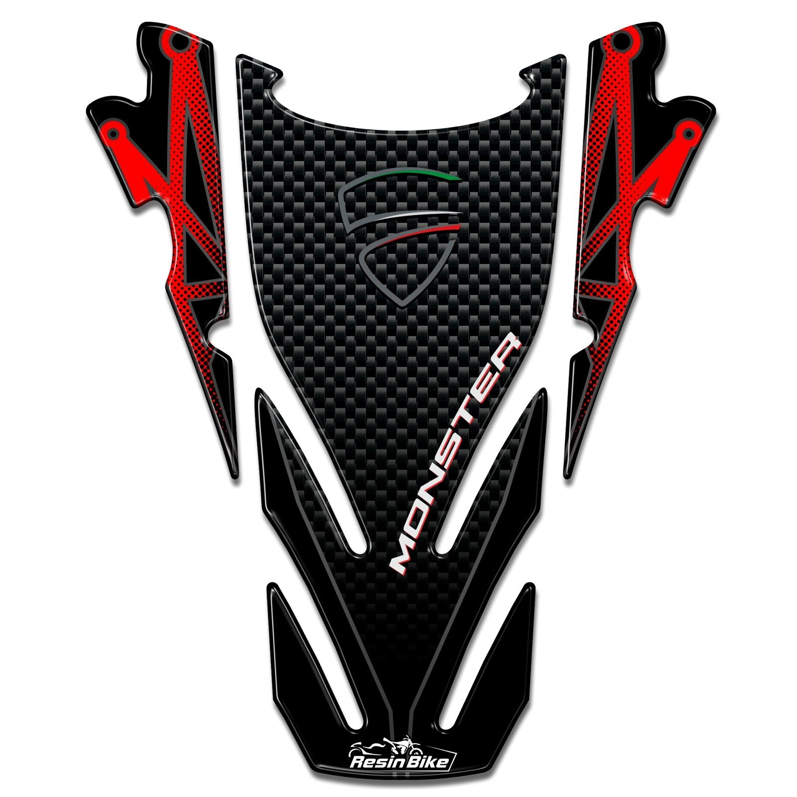 Resin Bike 3D Motorcycle Stickers - Tank Pad | Ducati Monster 2006>2013 - Pyramid Motorcycle Accessories