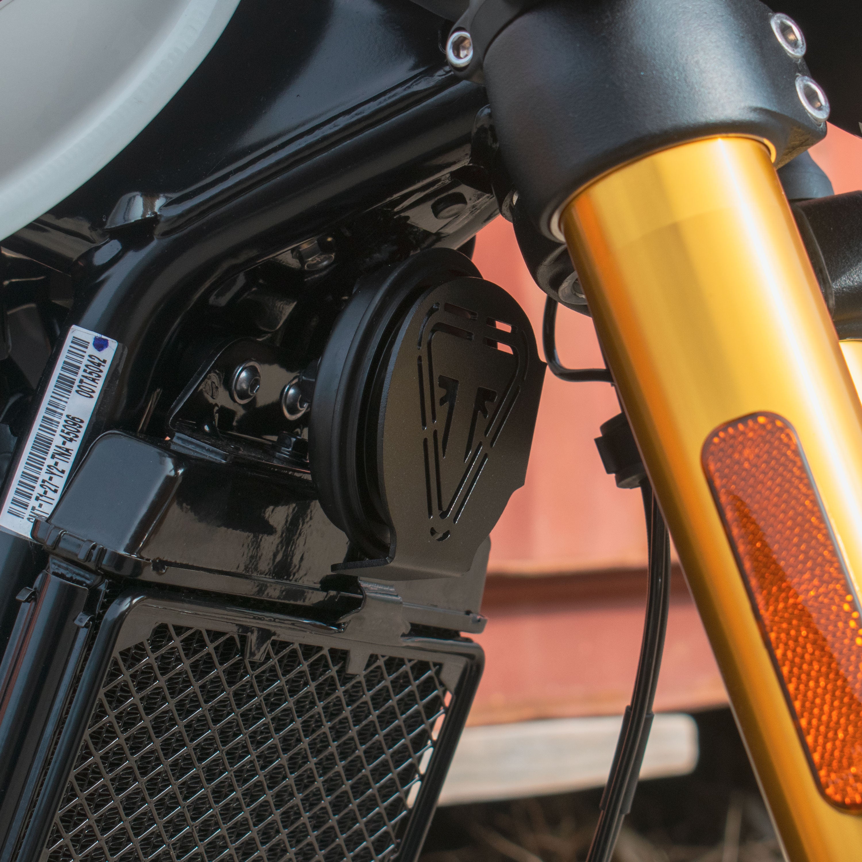 Pyramid Horn Cover | Black | Triumph Scrambler 400X 2024>Current - Pyramid Motorcycle Accessories