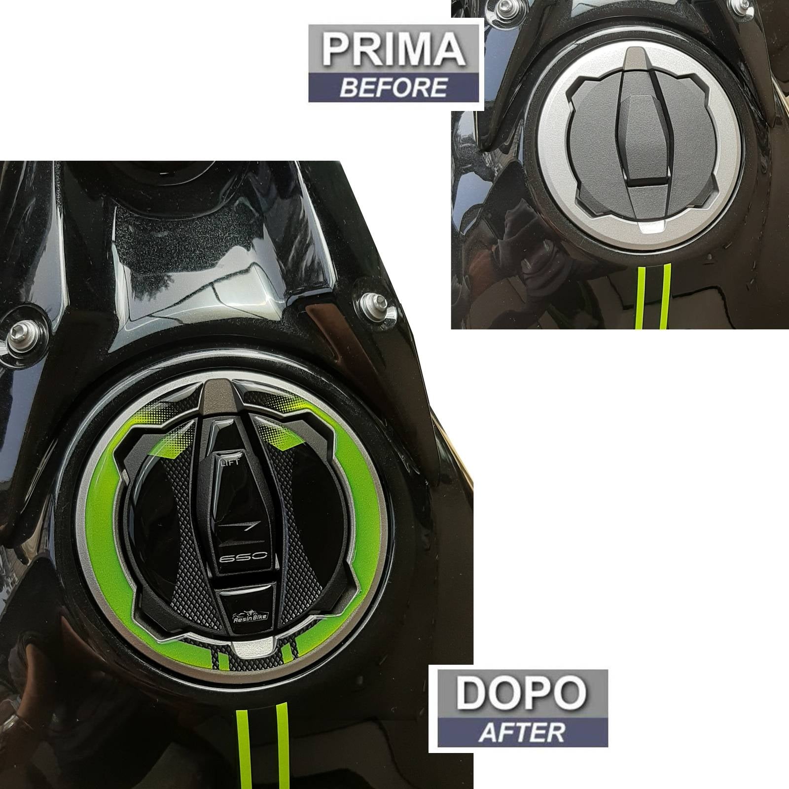 Resin Bike 3D Motorcycle Stickers - Fuel Cap | Kawasaki Z 650 2020>2022 - Pyramid Motorcycle Accessories