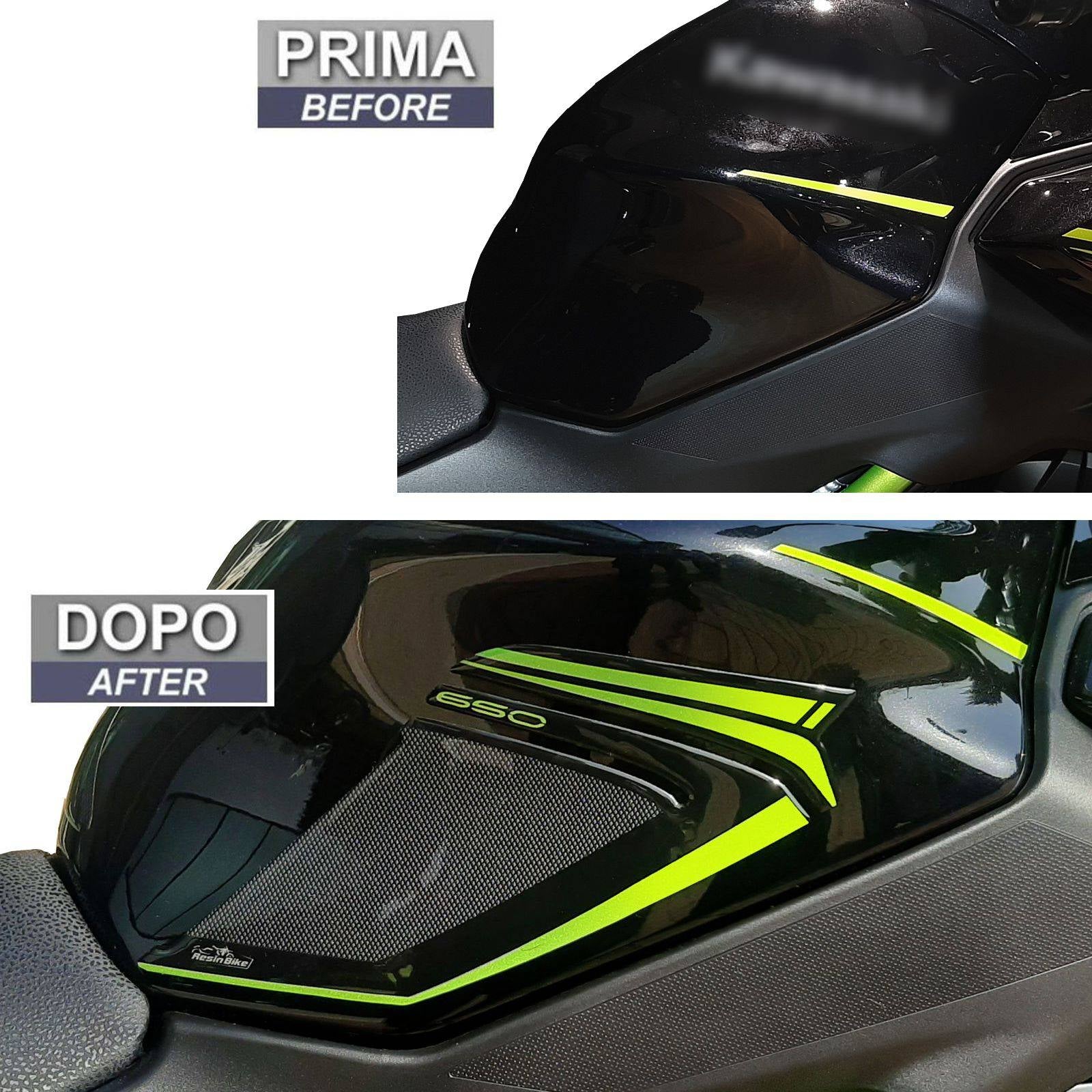 Resin Bike 3D Motorcycle Stickers - Tank Sides | Kawasaki Z 650 2021>2024 - Pyramid Motorcycle Accessories
