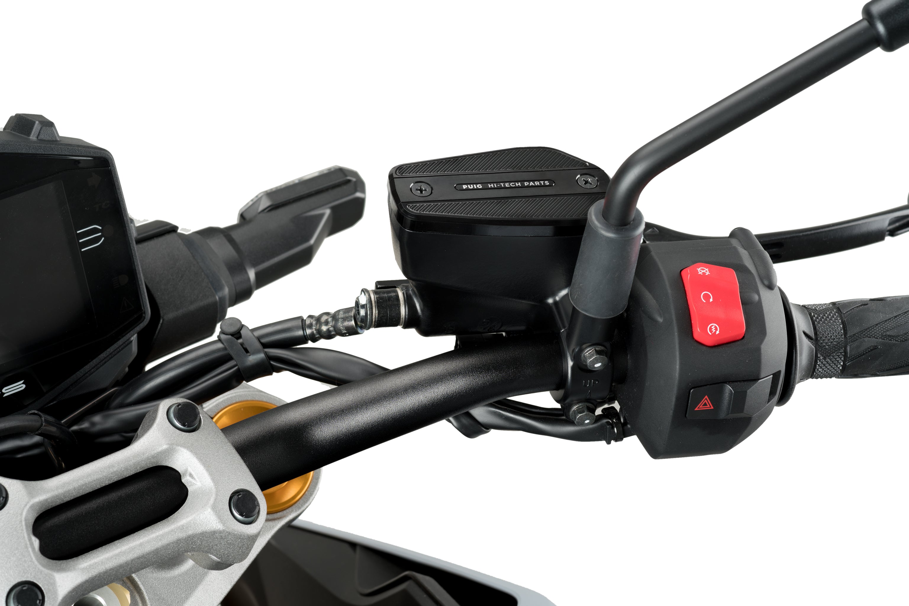 Puig Front Brake Fluid Reservoir Cover | Black | Suzuki Hayabusa / GSX-S1000 - Pyramid Motorcycle Accessories